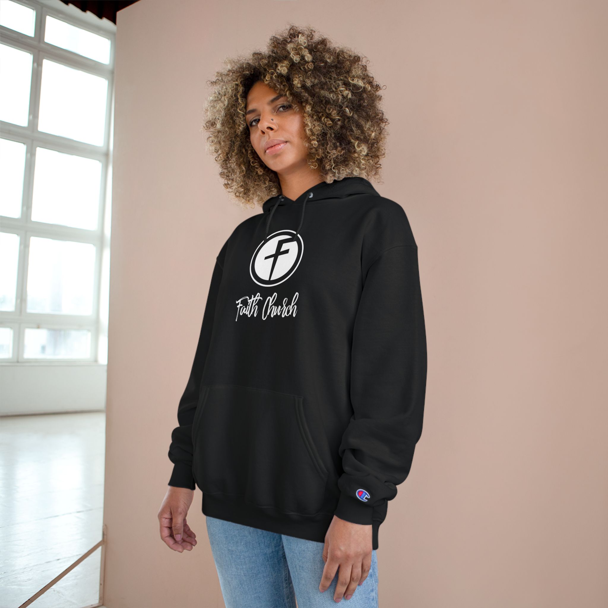 Faith Cursive - Champion Hoodie - Image 4