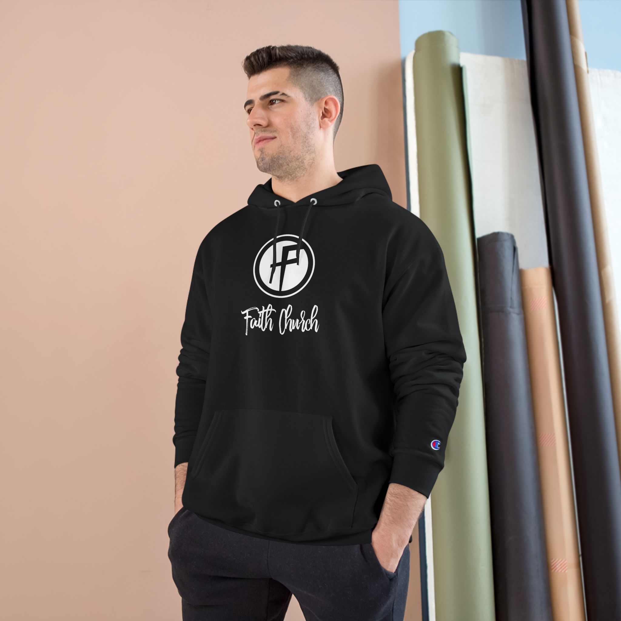 Faith Cursive - Champion Hoodie - Image 3