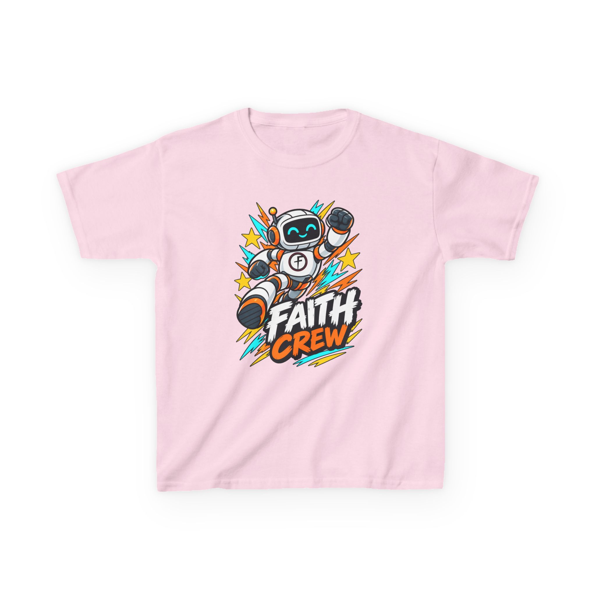 Kids' Faith Crew T-Shirt — Cute Robot Illustration Graphic Tee for Church & Sunday School - Image 51