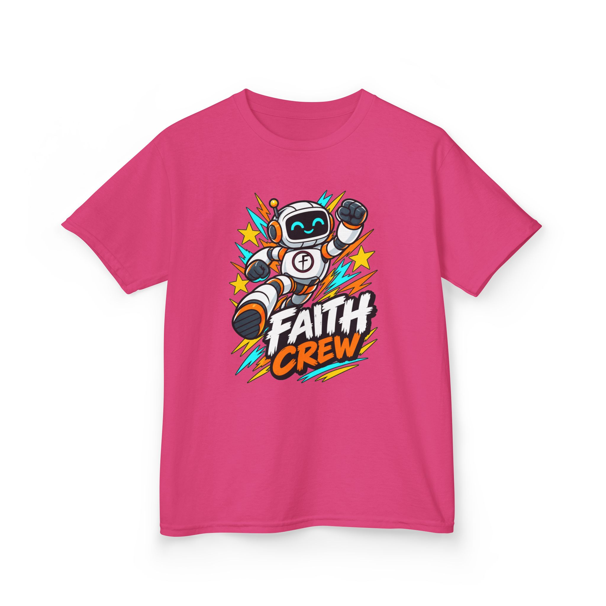 Kids' Faith Crew T-Shirt — Cute Robot Illustration Graphic Tee for Church & Sunday School - Image 56