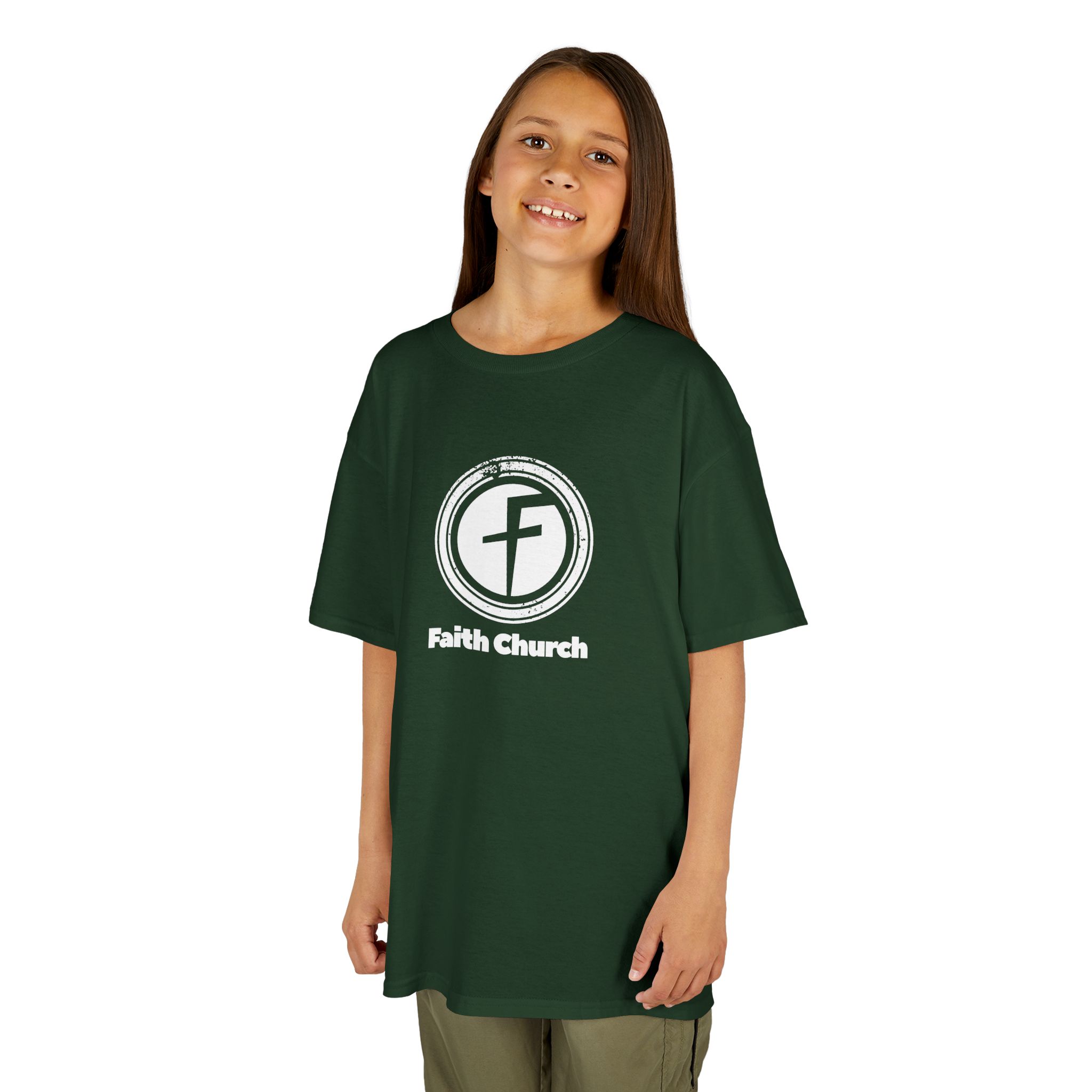 Kids T-Shirt — Faith Church Logo Youth Tee - Image 15