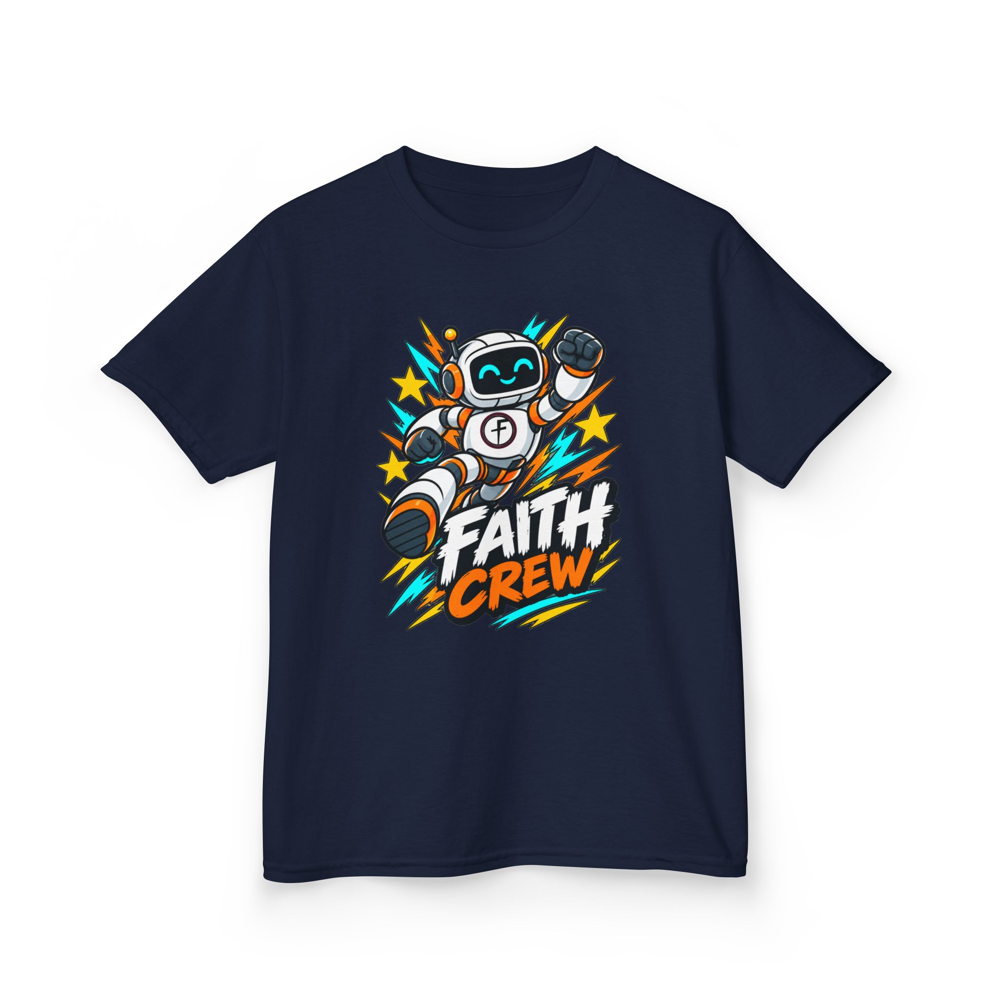 Kids' Faith Crew T-Shirt — Cute Robot Illustration Graphic Tee for Church & Sunday School - Image 42