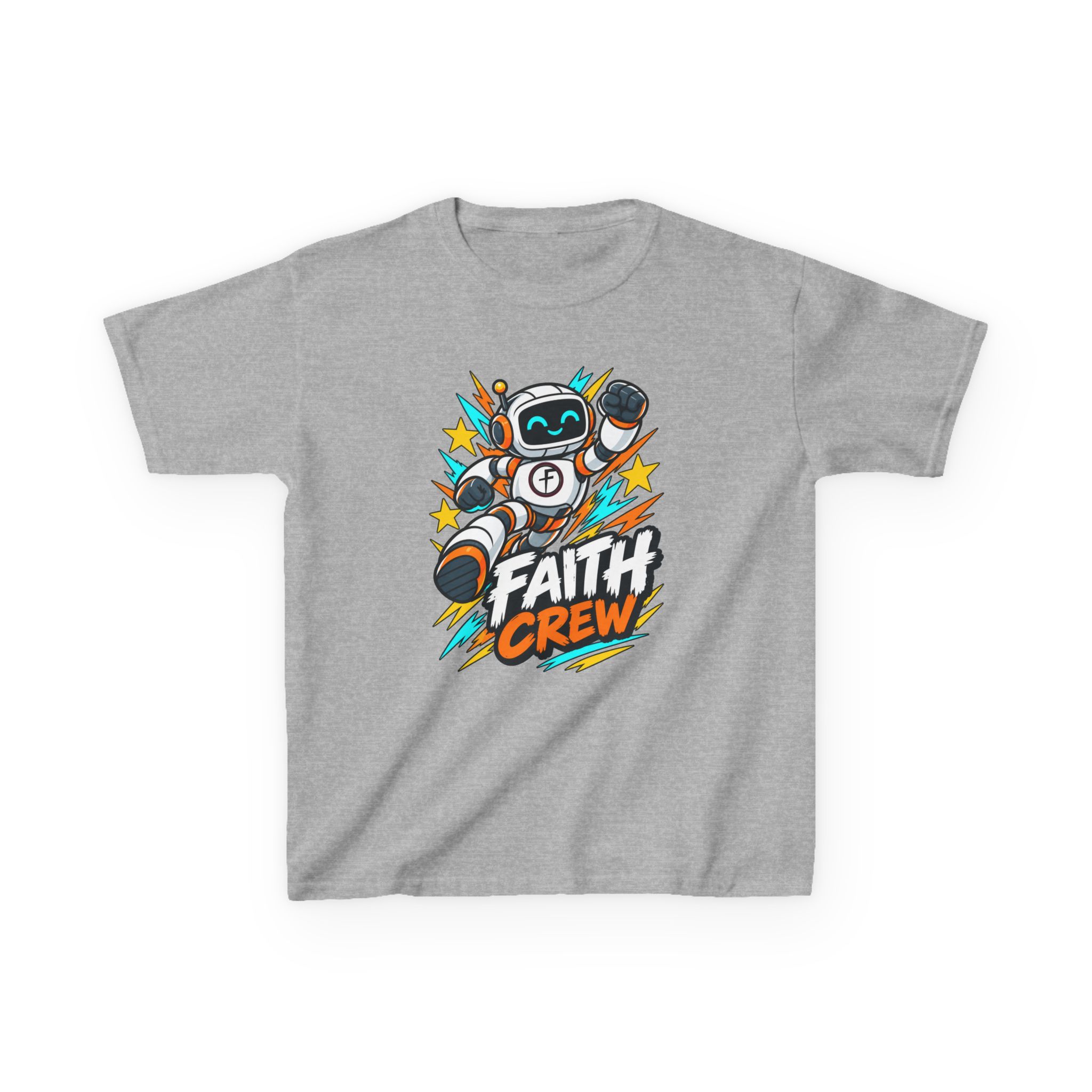 Kids' Faith Crew T-Shirt — Cute Robot Illustration Graphic Tee for Church & Sunday School - Image 11