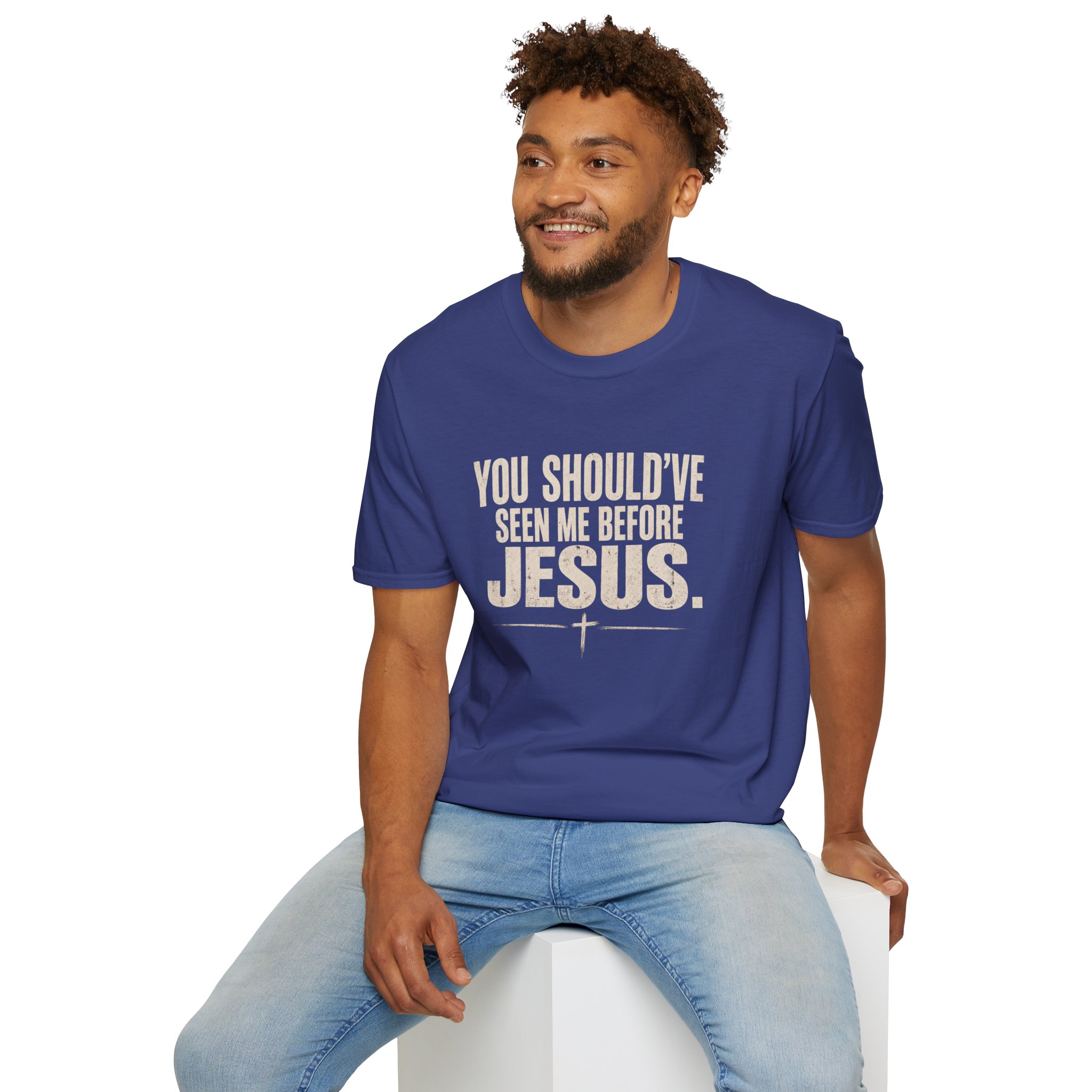 Christian T-Shirt — "You Should've Seen Me Before Jesus" Inspirational Faith Tee - Image 54