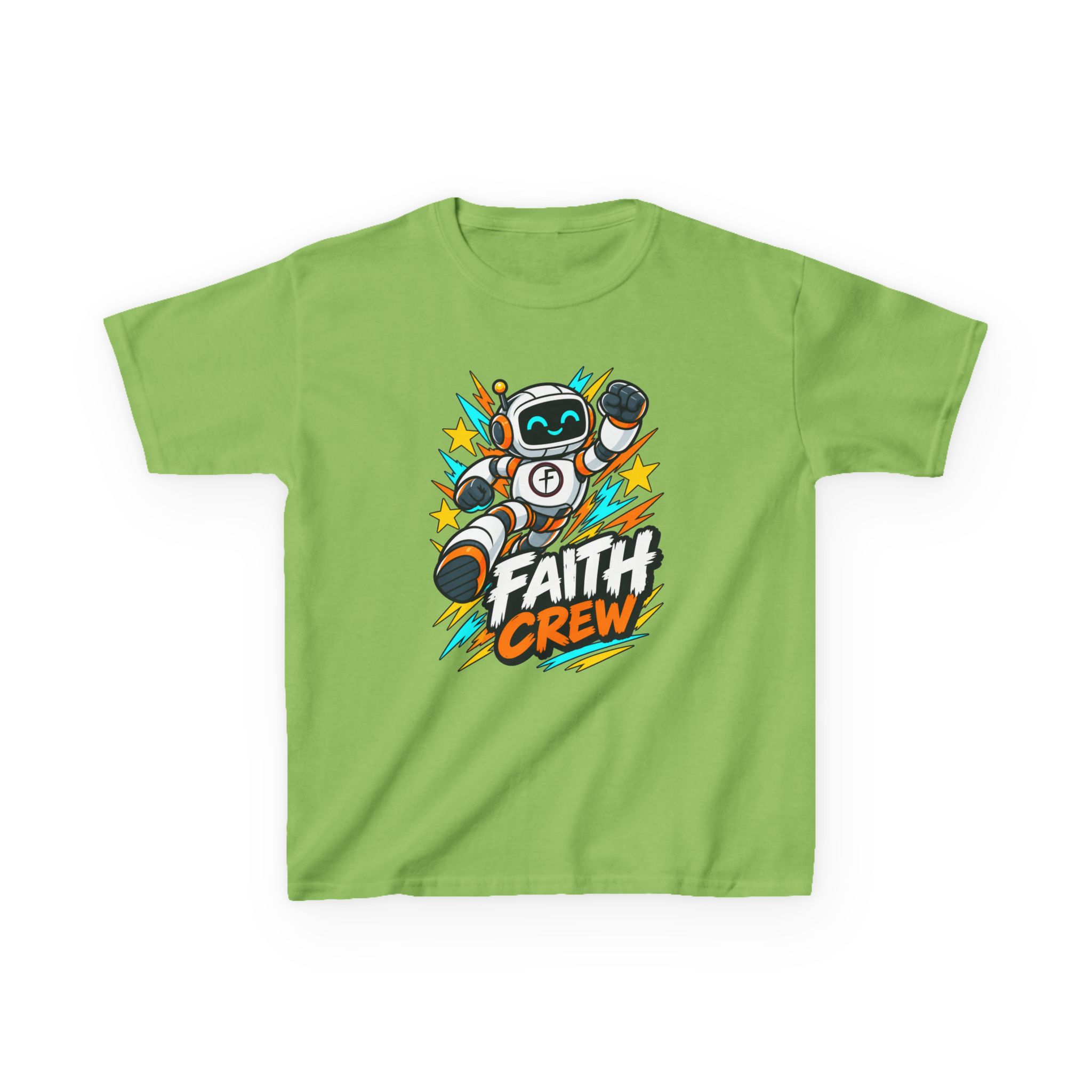 Kids' Faith Crew T-Shirt — Cute Robot Illustration Graphic Tee for Church & Sunday School - Image 21