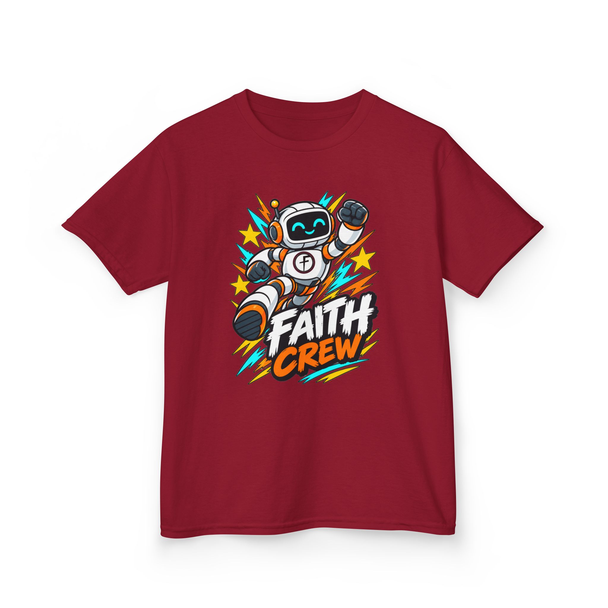 Kids' Faith Crew T-Shirt — Cute Robot Illustration Graphic Tee for Church & Sunday School - Image 60