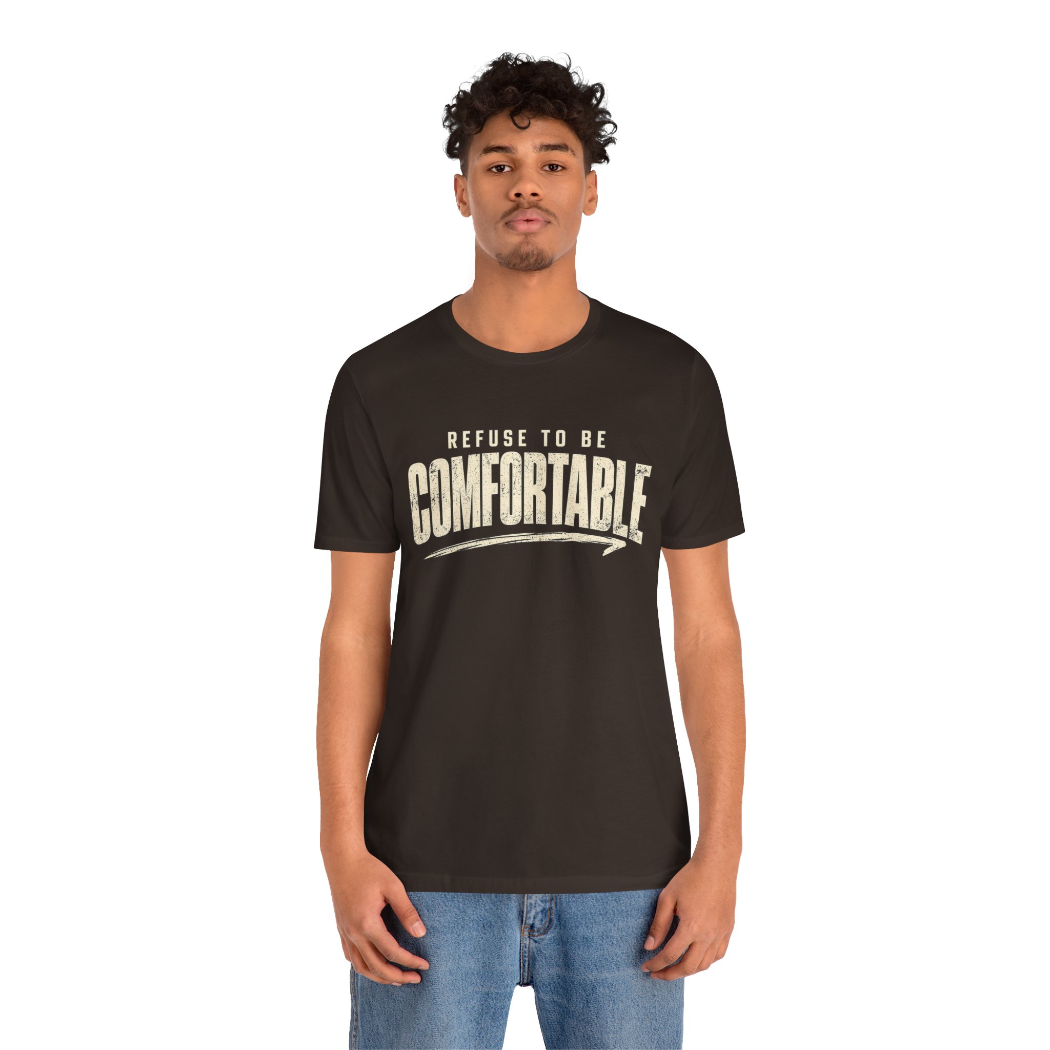 Comfortable Graphic Tee — "Refuse to Be Comfortable" Retro Text T-Shirt - Image 8