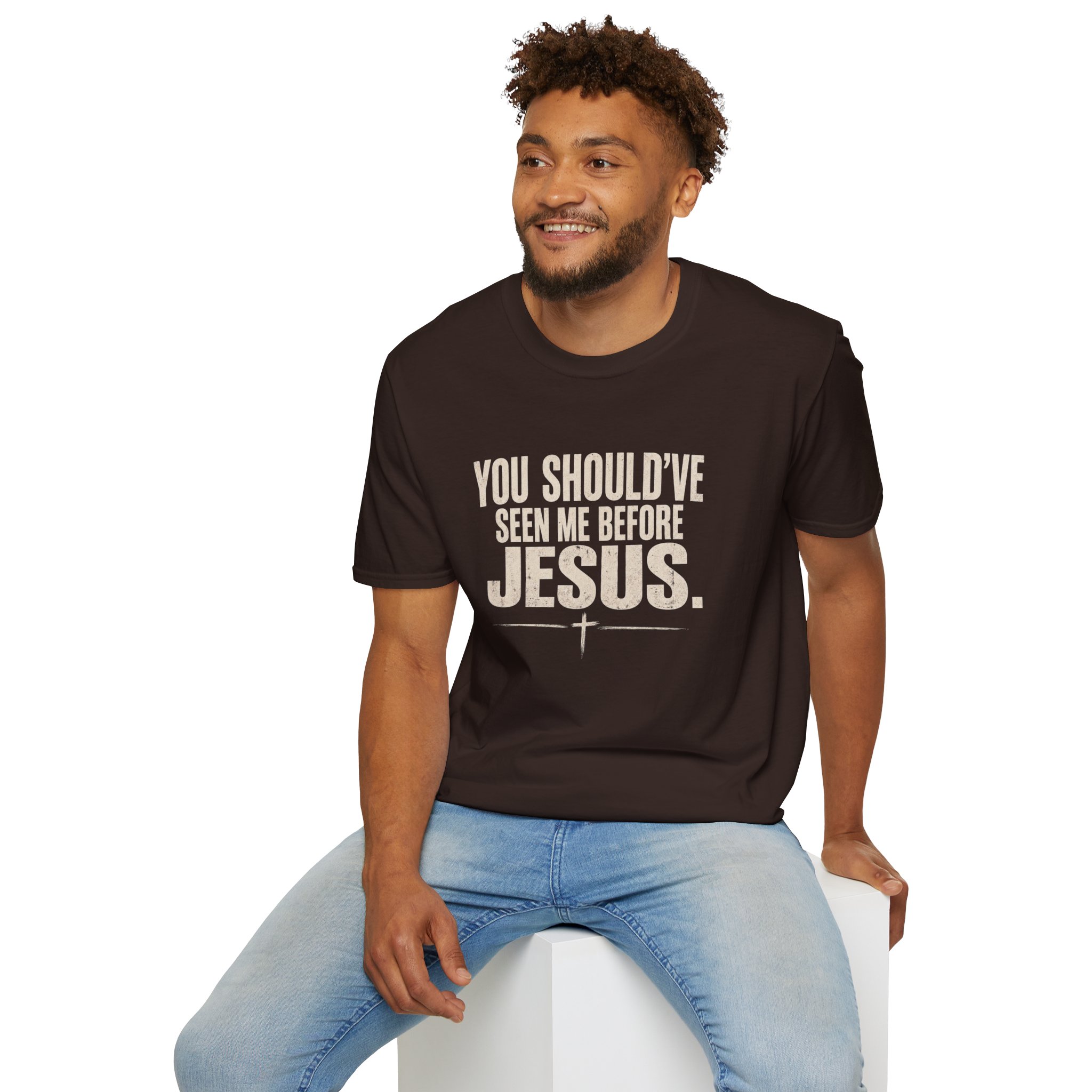 Christian T-Shirt — "You Should've Seen Me Before Jesus" Inspirational Faith Tee - Image 30