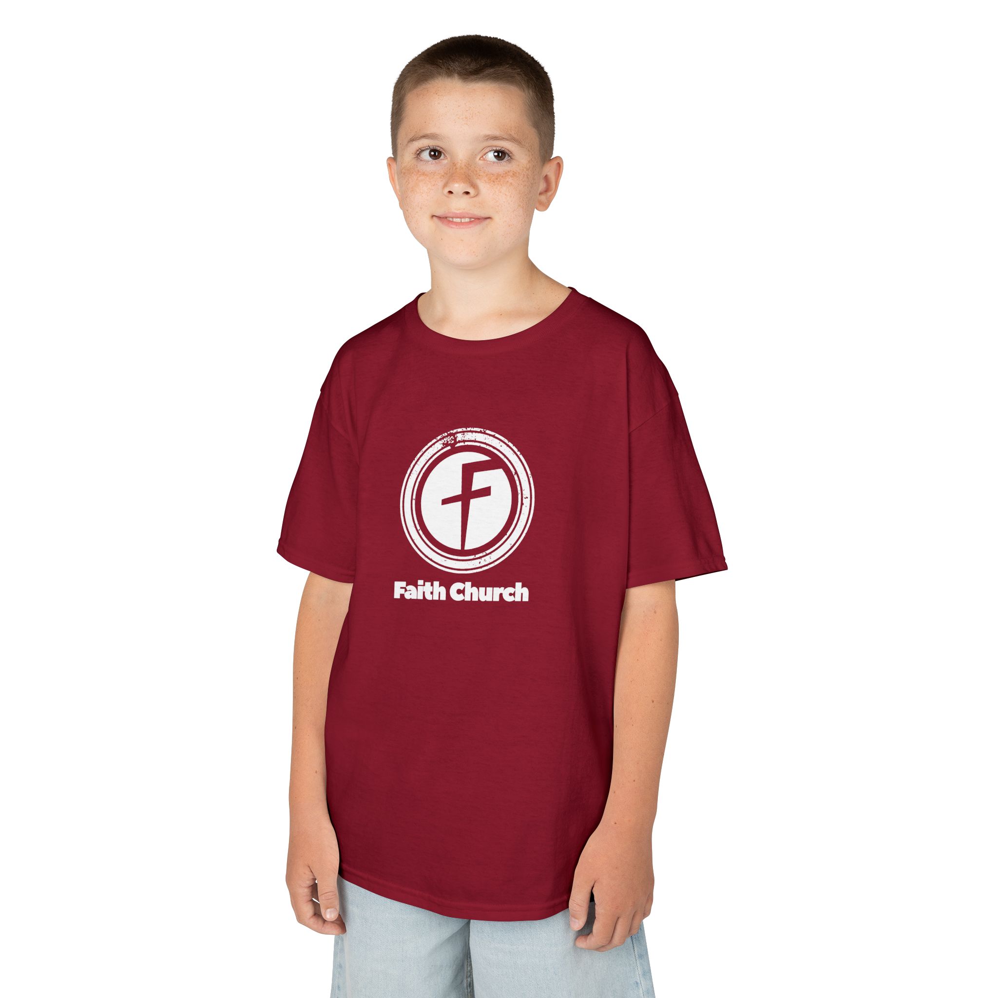 Kids T-Shirt — Faith Church Logo Youth Tee - Image 58