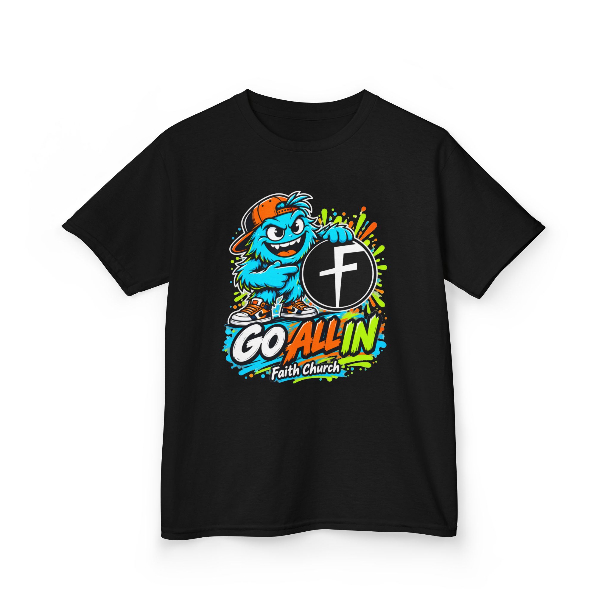Kids T-Shirt — 'Go All In' Colorful Church Youth Graphic - Image 6