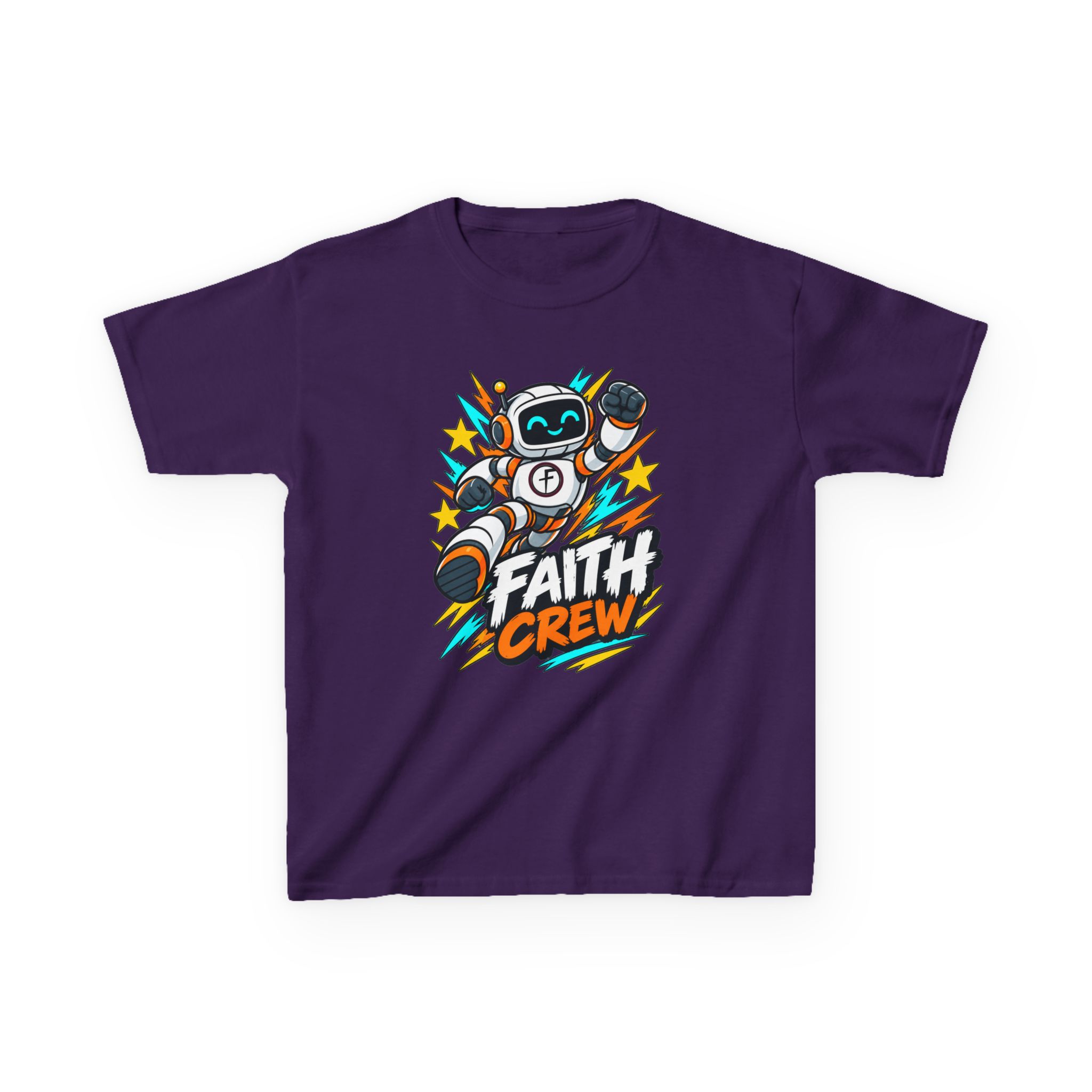 Kids' Faith Crew T-Shirt — Cute Robot Illustration Graphic Tee for Church & Sunday School - Image 46