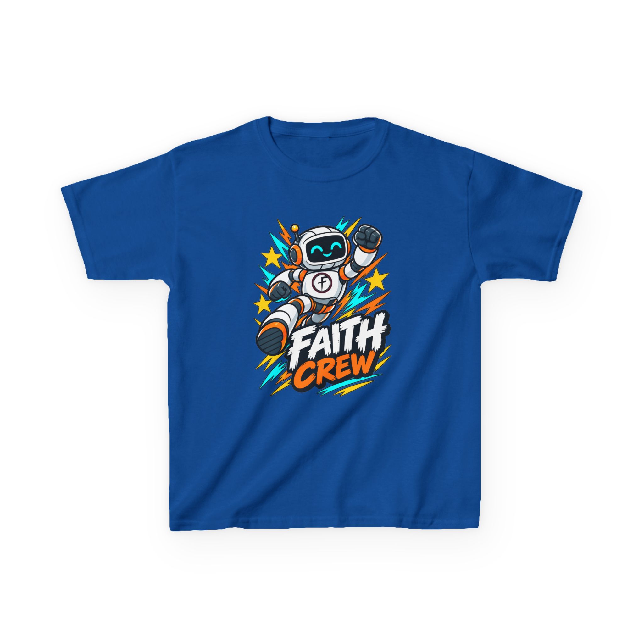 Kids' Faith Crew T-Shirt — Cute Robot Illustration Graphic Tee for Church & Sunday School - Image 36