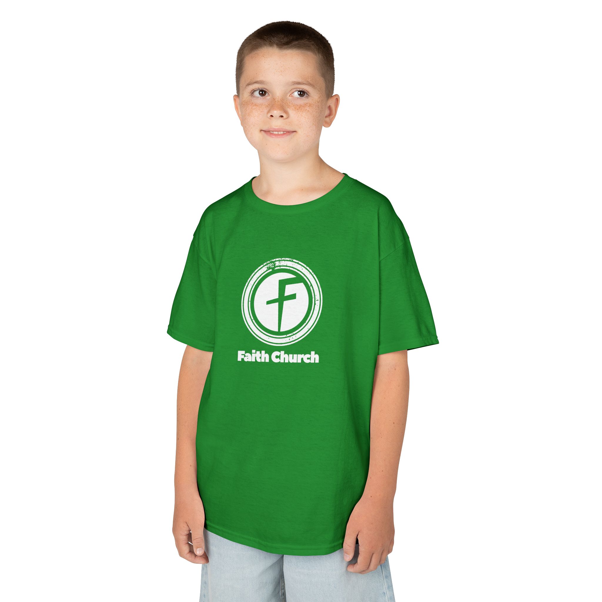 Kids T-Shirt — Faith Church Logo Youth Tee - Image 19