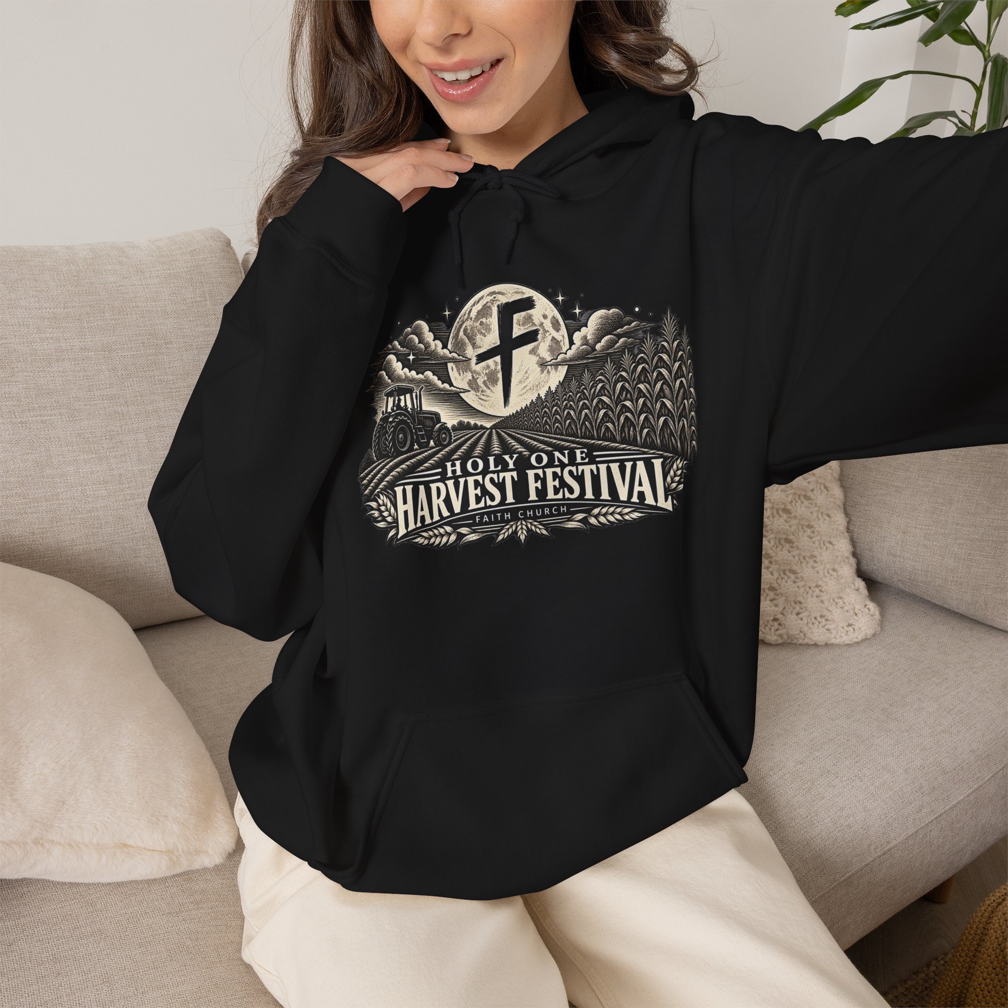 Harvest Festival Hoodie — Holy One Vintage Farm Graphic Hooded Sweatshirt - Image 5