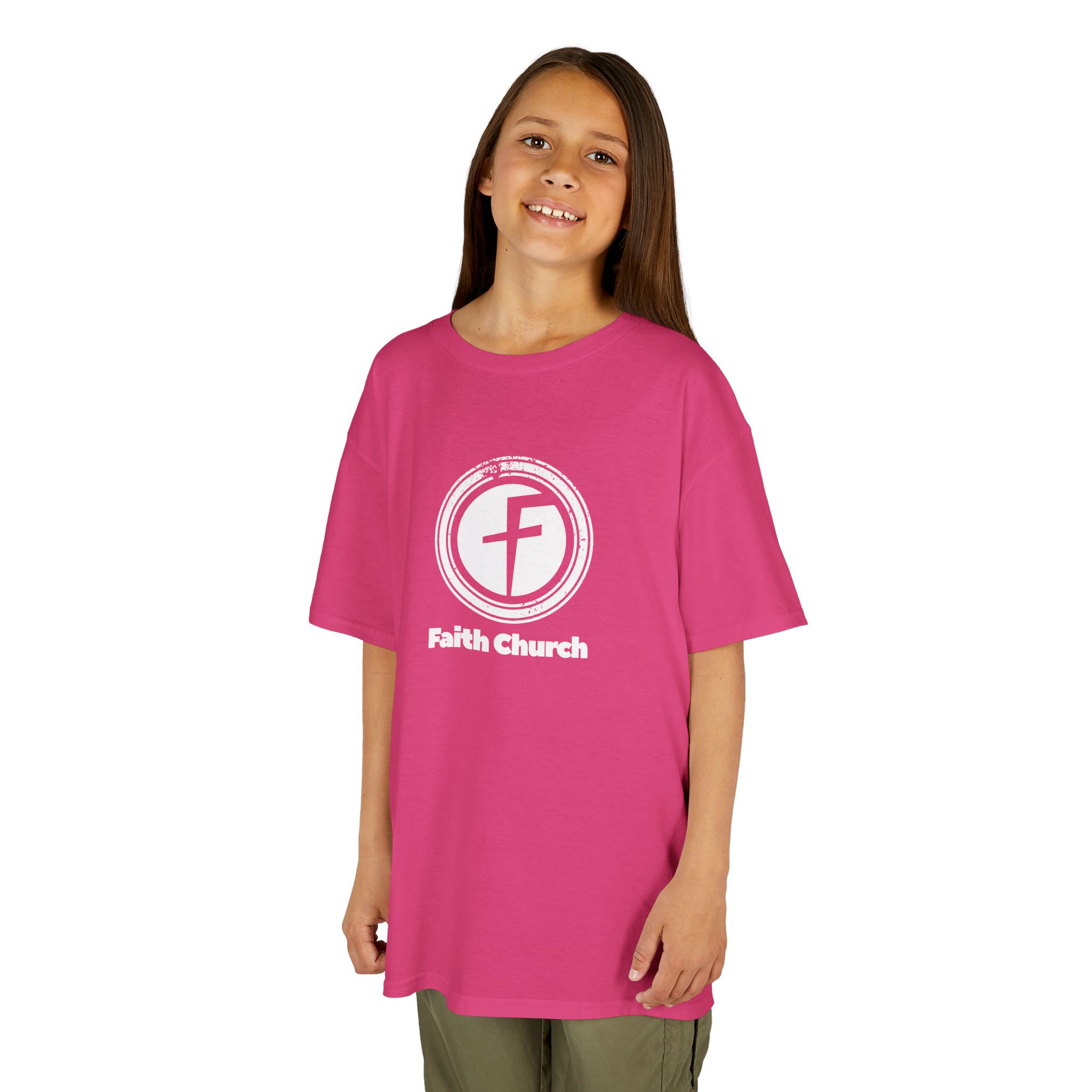 Kids T-Shirt — Faith Church Logo Youth Tee - Image 49