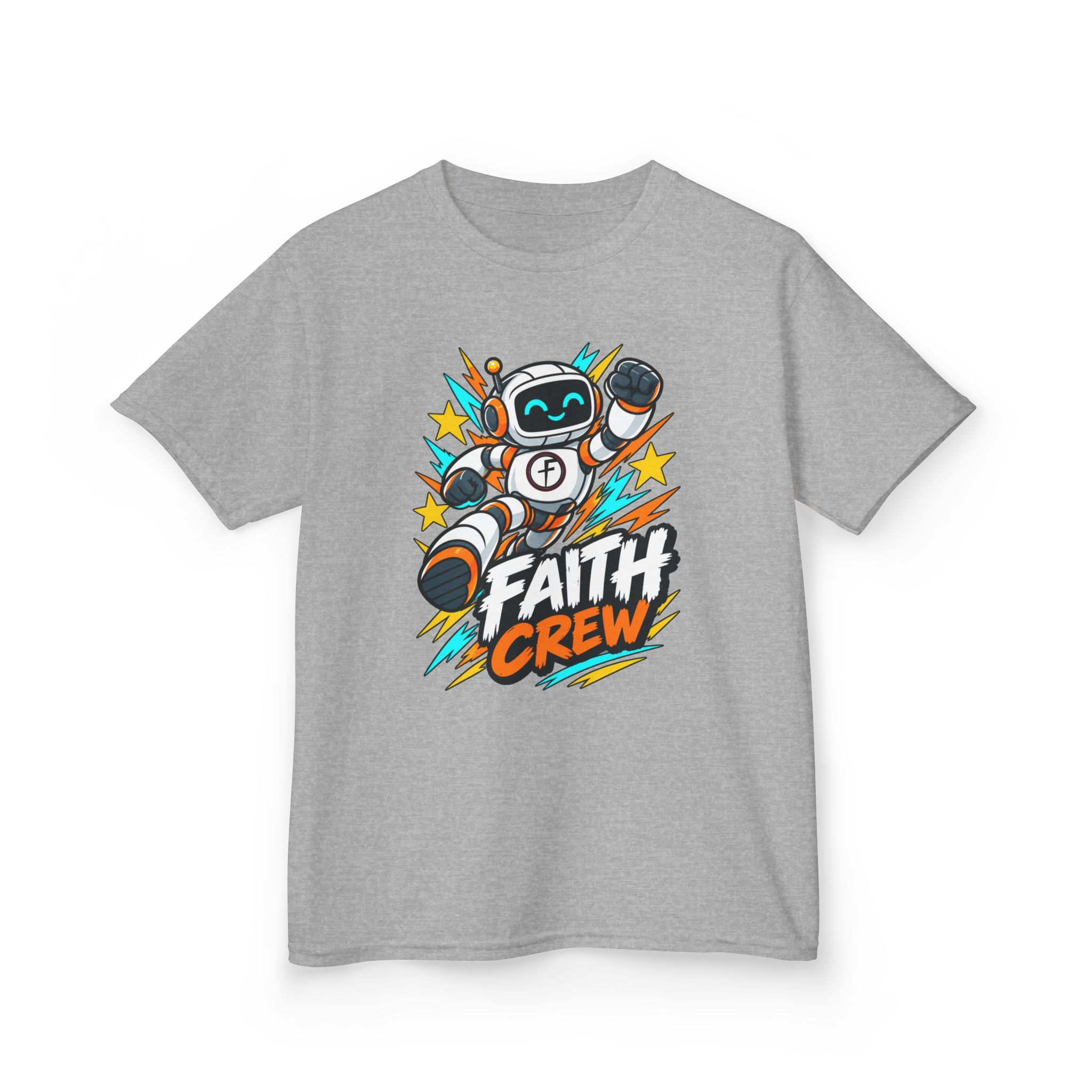 Kids' Faith Crew T-Shirt — Cute Robot Illustration Graphic Tee for Church & Sunday School - Image 12