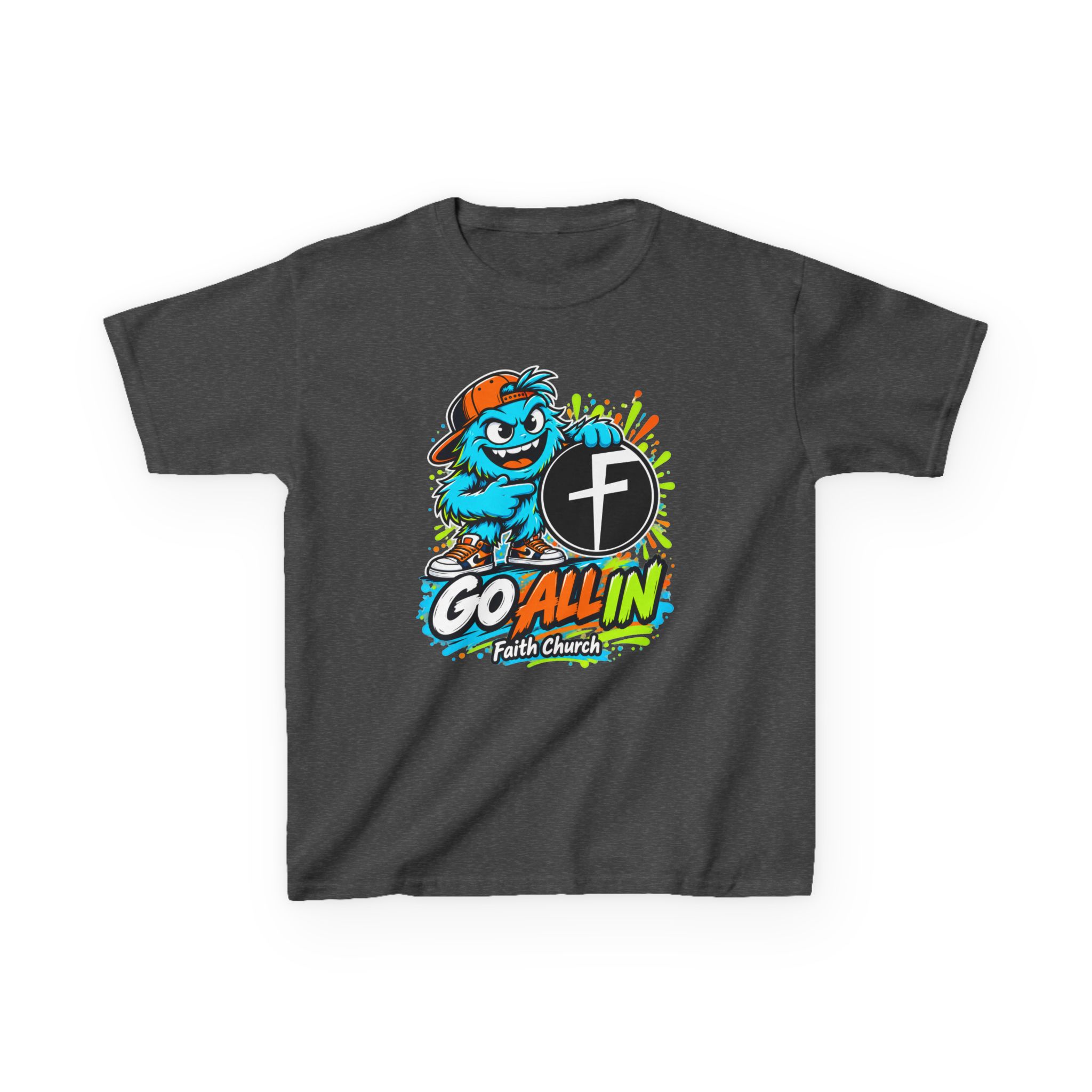 Kids T-Shirt — 'Go All In' Colorful Church Youth Graphic - Image 21