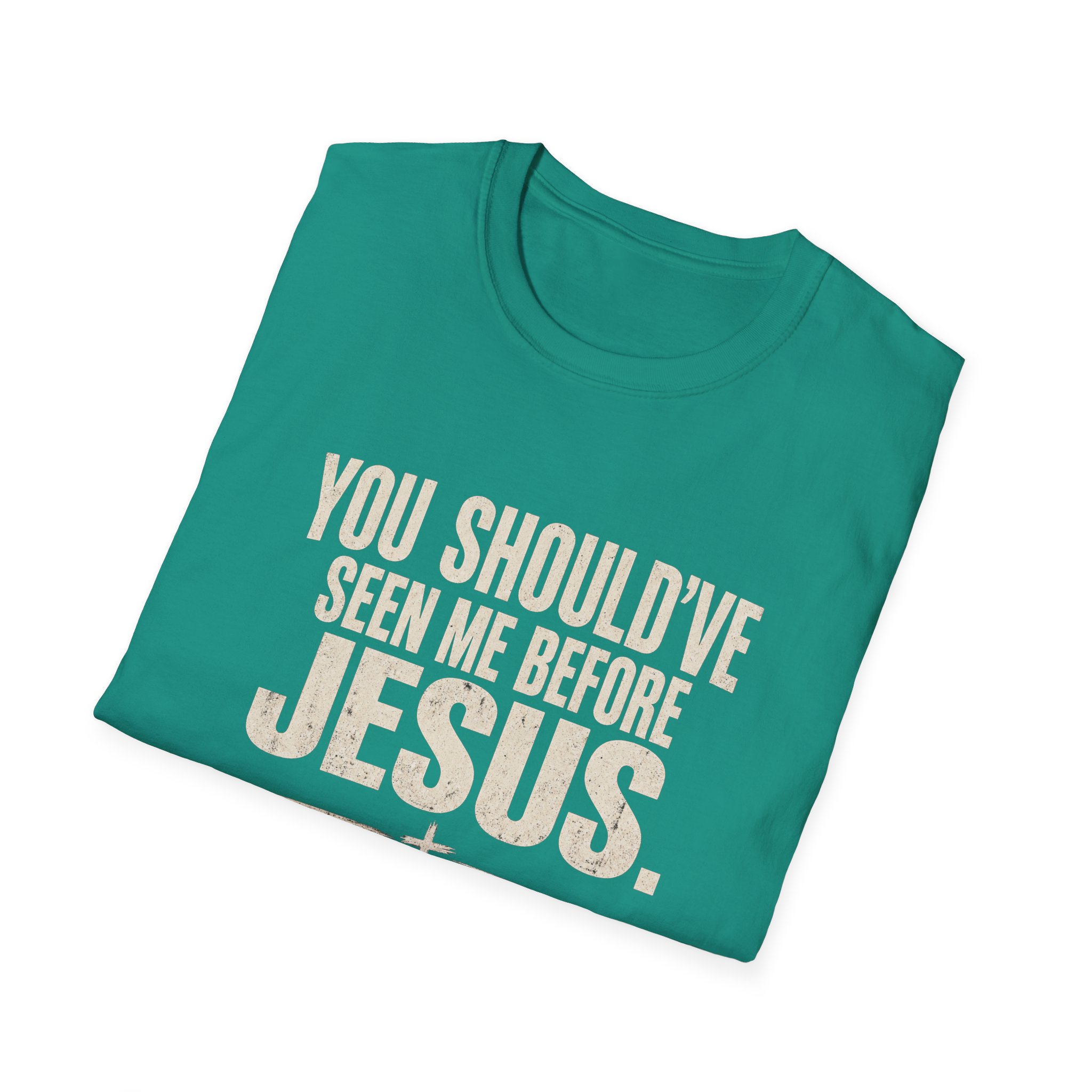 Christian T-Shirt — "You Should've Seen Me Before Jesus" Inspirational Faith Tee - Image 10