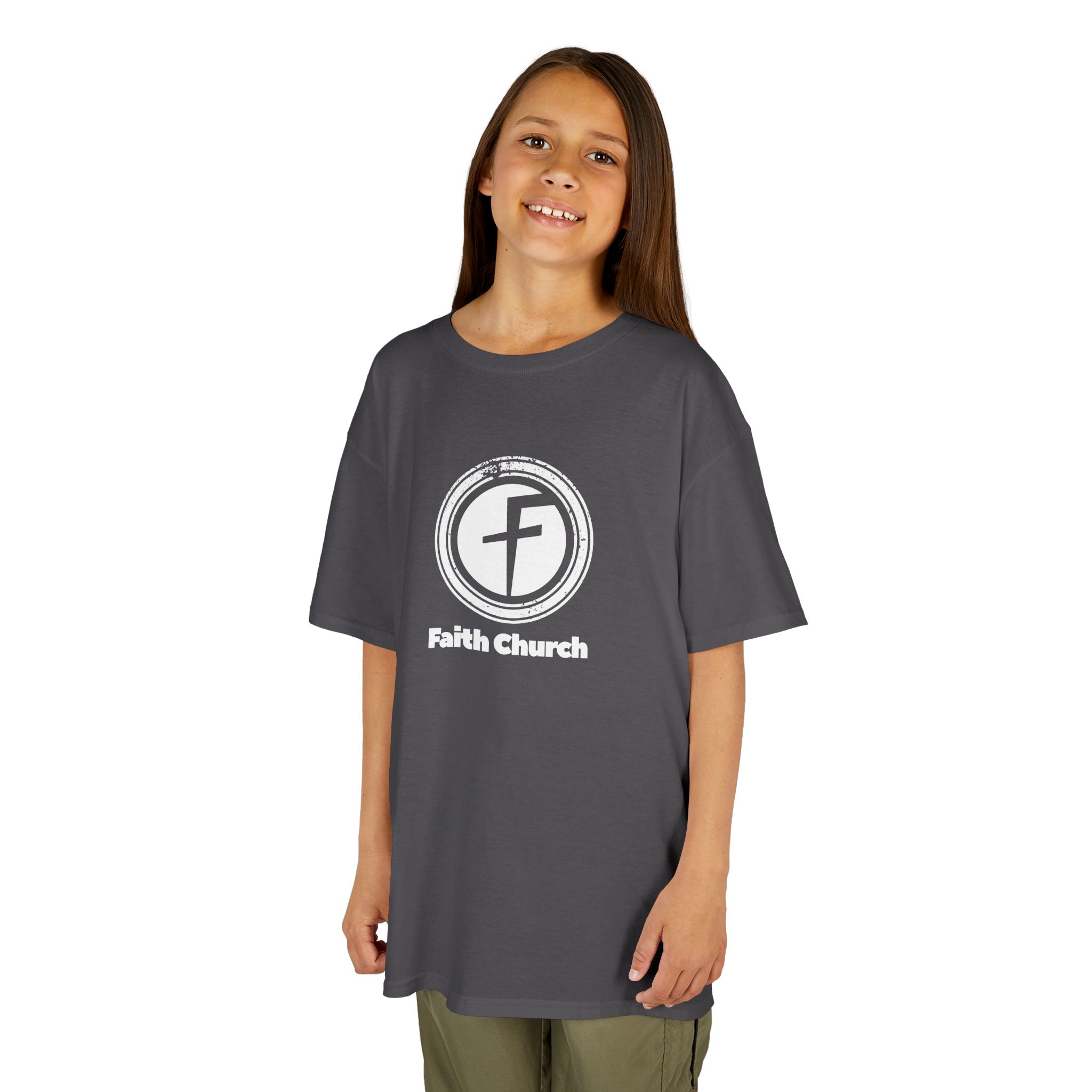 Kids T-Shirt — Faith Church Logo Youth Tee - Image 30