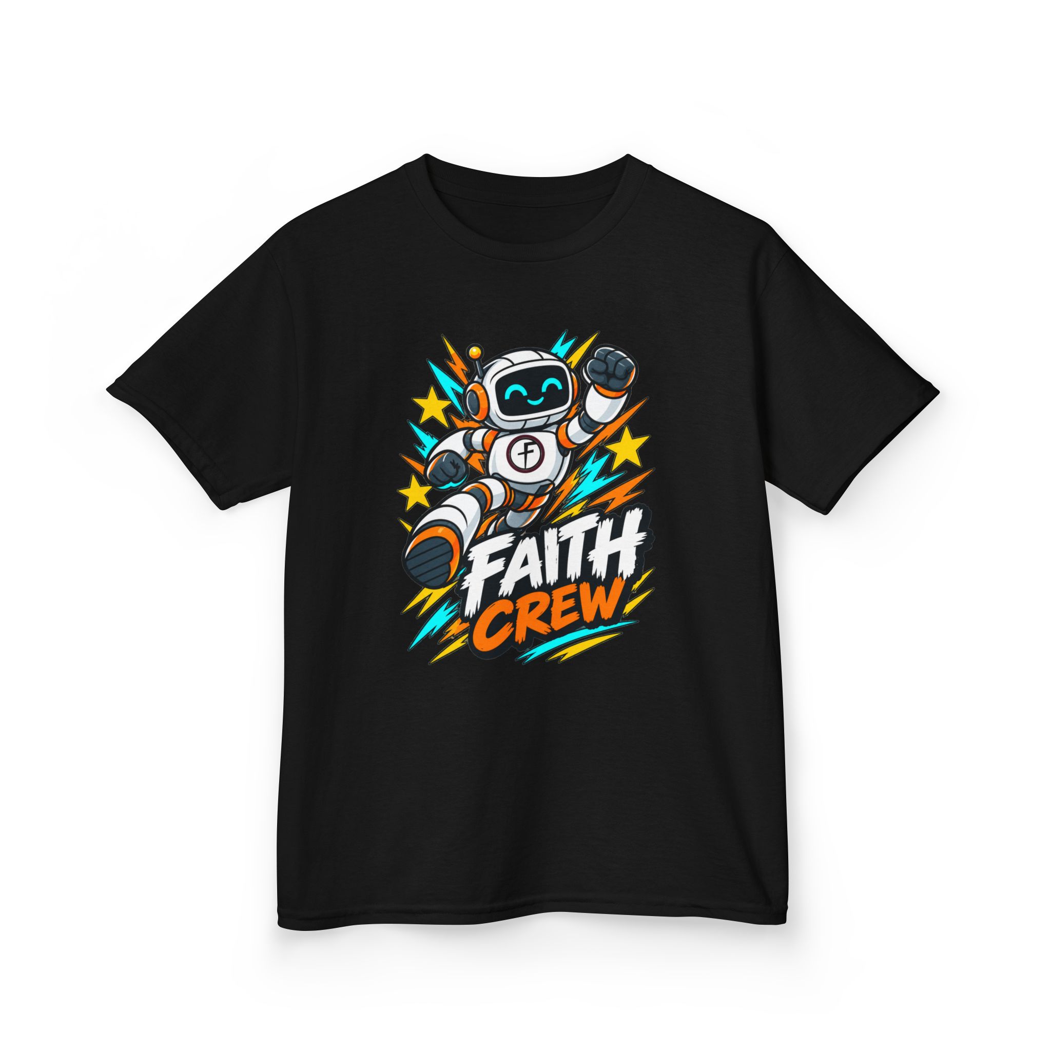 Kids' Faith Crew T-Shirt — Cute Robot Illustration Graphic Tee for Church & Sunday School - Image 7