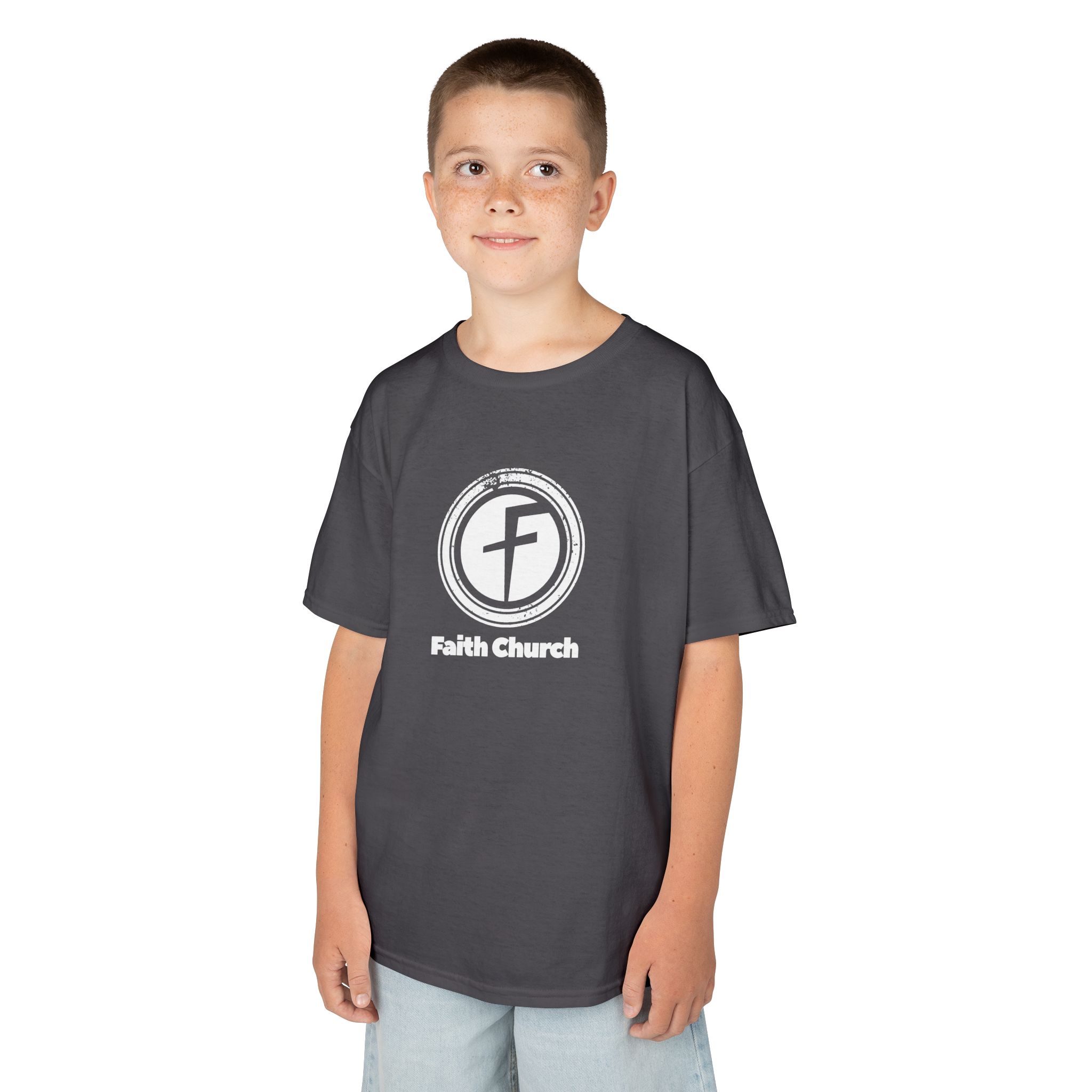 Kids T-Shirt — Faith Church Logo Youth Tee - Image 29