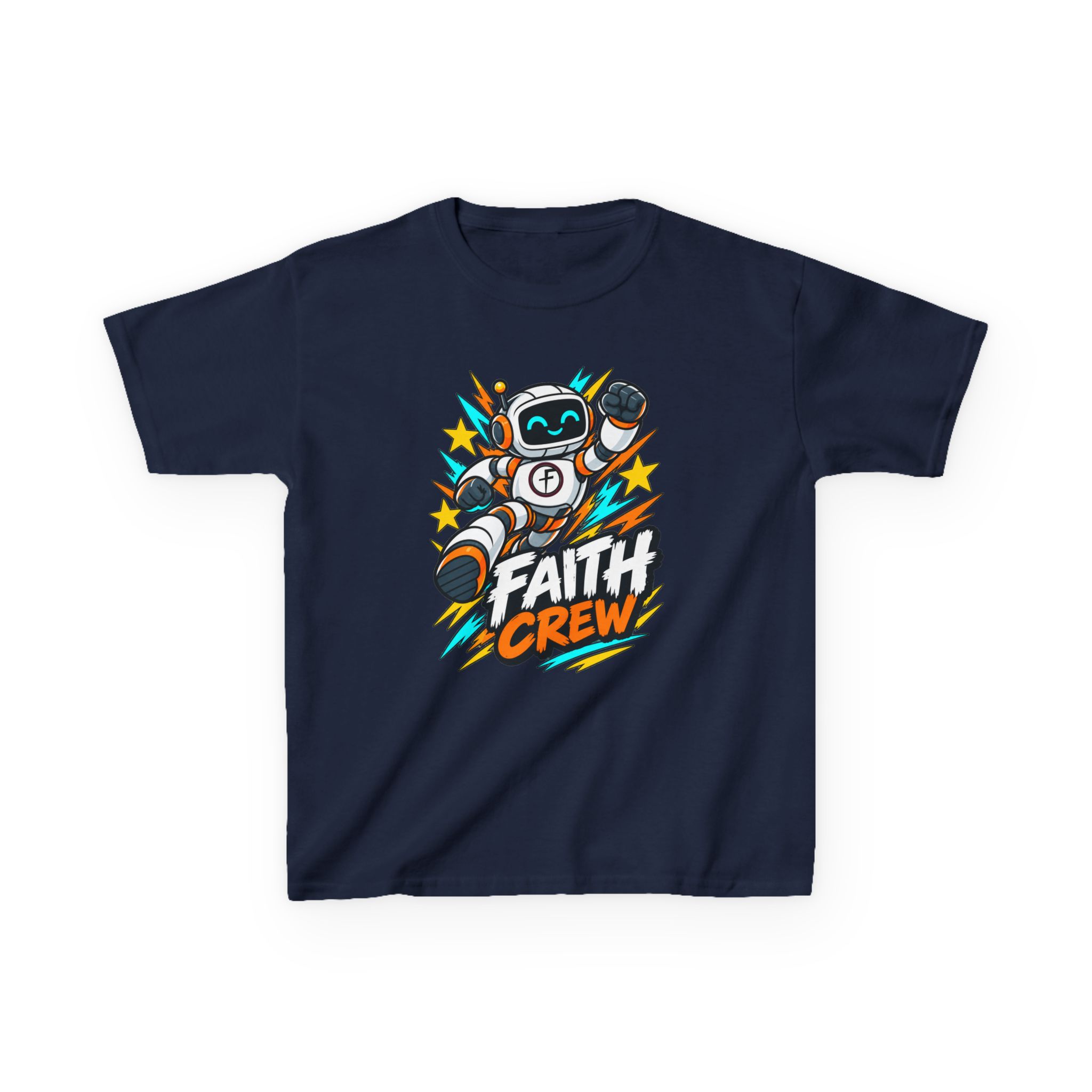 Kids' Faith Crew T-Shirt — Cute Robot Illustration Graphic Tee for Church & Sunday School - Image 41