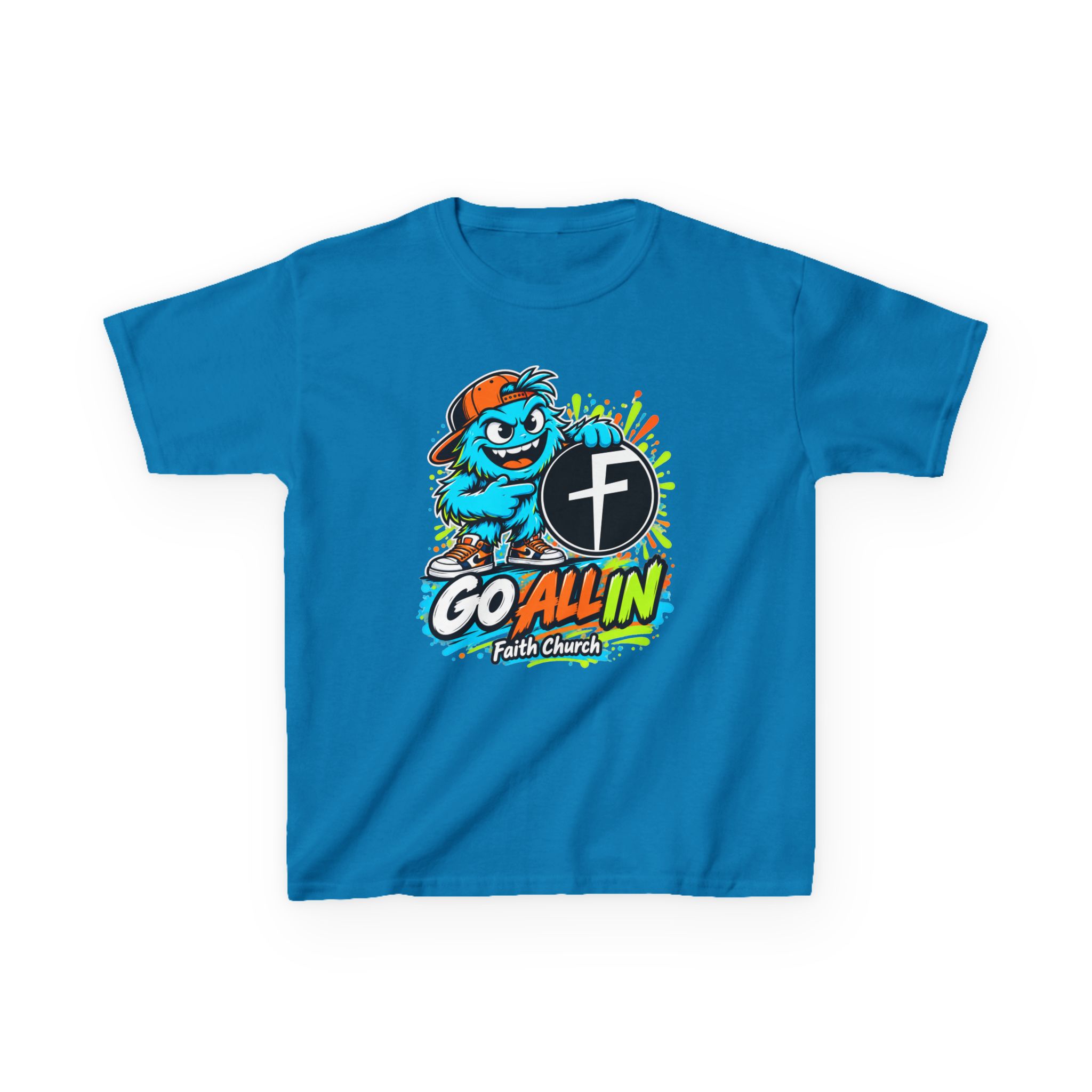 Kids T-Shirt — 'Go All In' Colorful Church Youth Graphic - Image 25