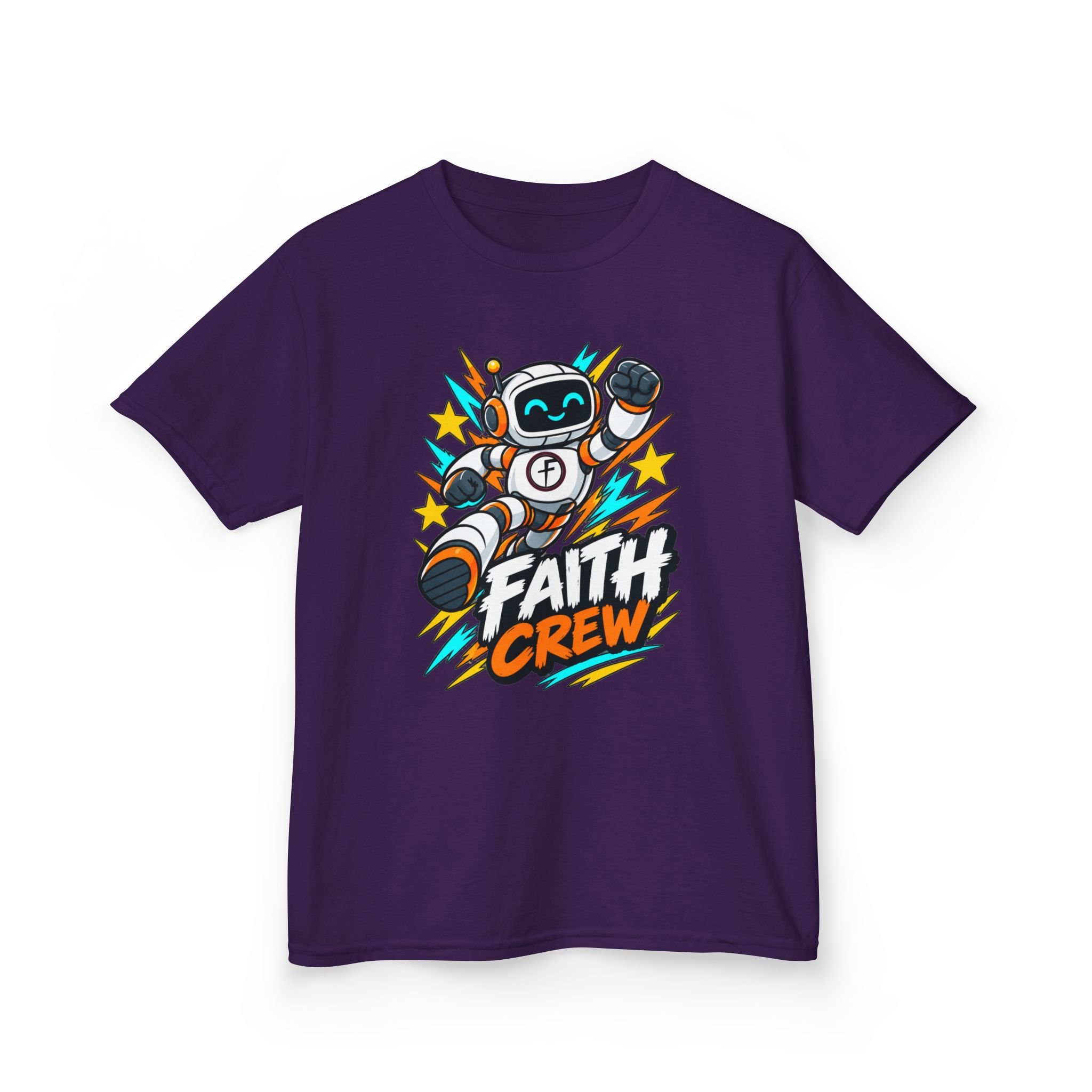 Kids' Faith Crew T-Shirt — Cute Robot Illustration Graphic Tee for Church & Sunday School - Image 47
