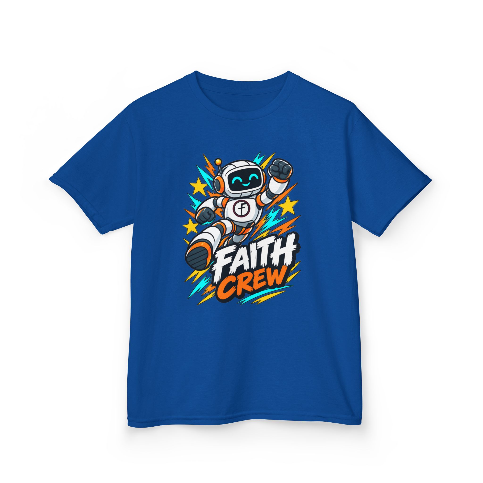 Kids' Faith Crew T-Shirt — Cute Robot Illustration Graphic Tee for Church & Sunday School - Image 37