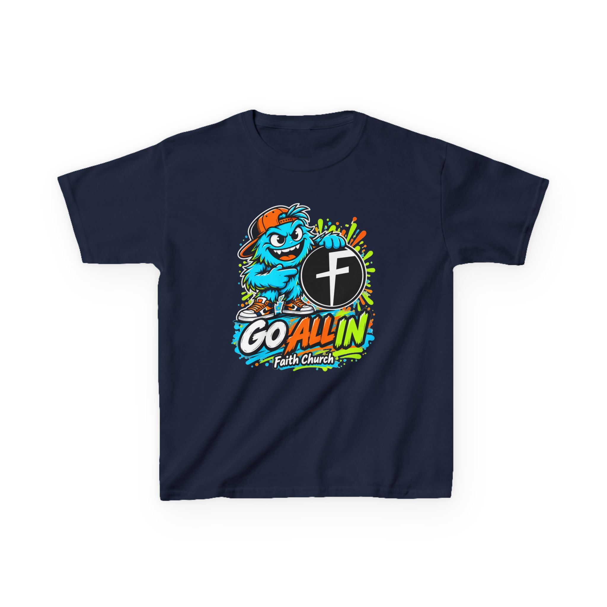 Kids T-Shirt — 'Go All In' Colorful Church Youth Graphic - Image 33