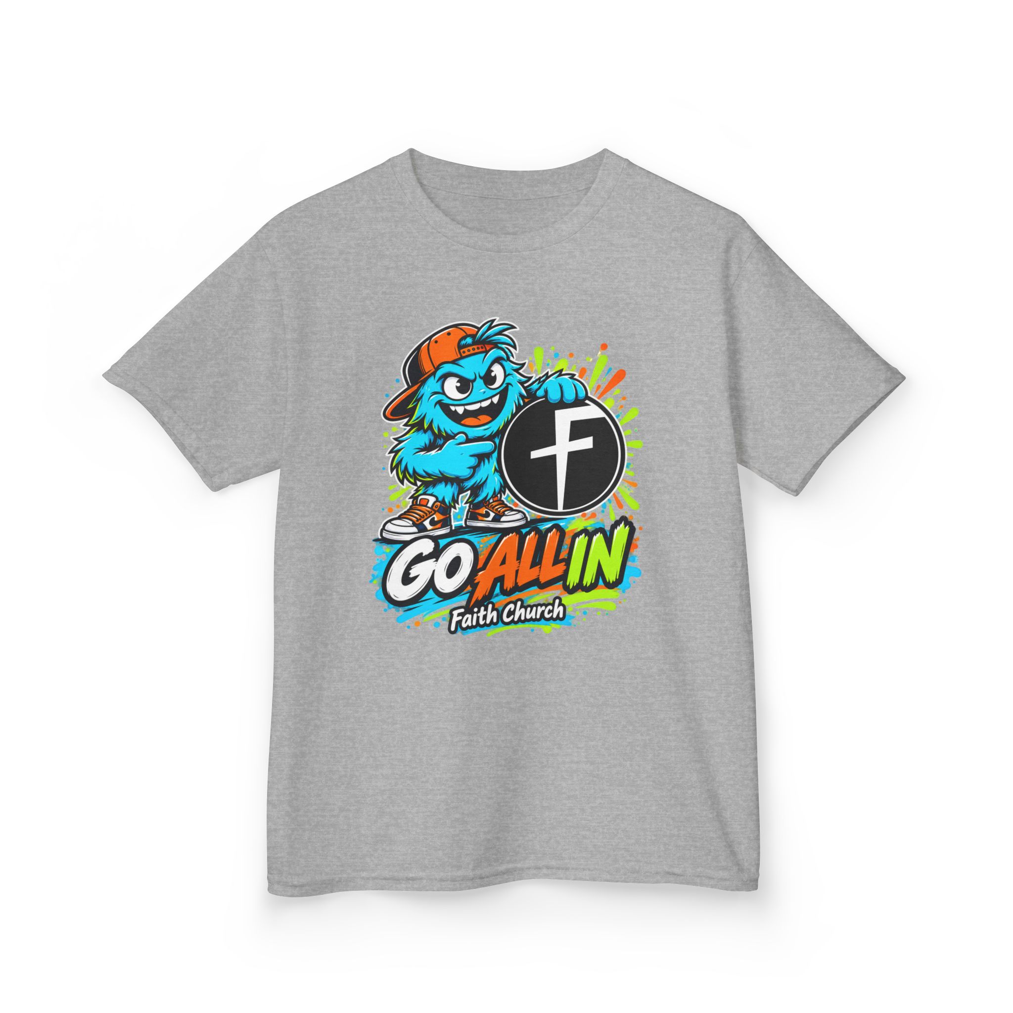 Kids T-Shirt — 'Go All In' Colorful Church Youth Graphic - Image 10