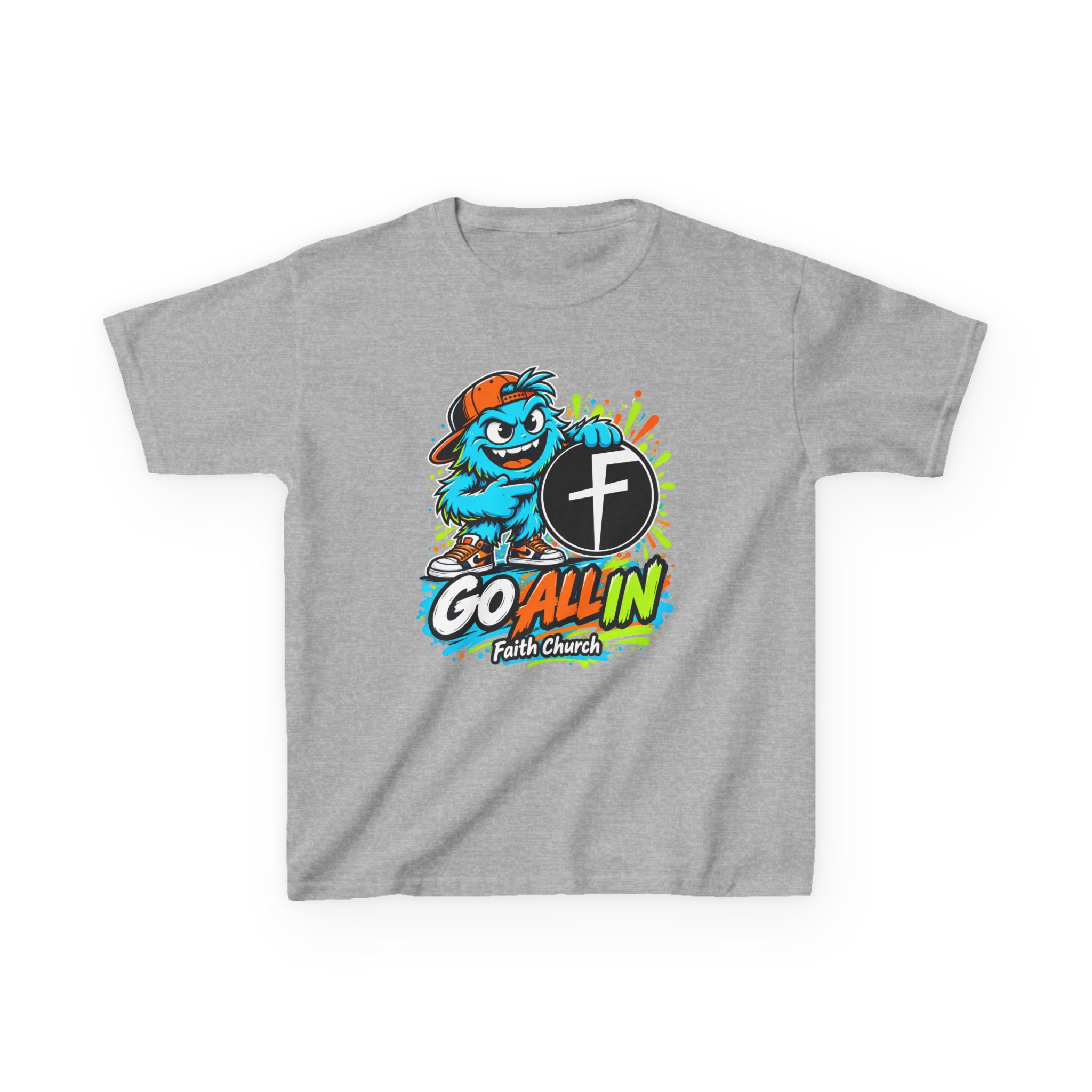 Kids T-Shirt — 'Go All In' Colorful Church Youth Graphic - Image 9