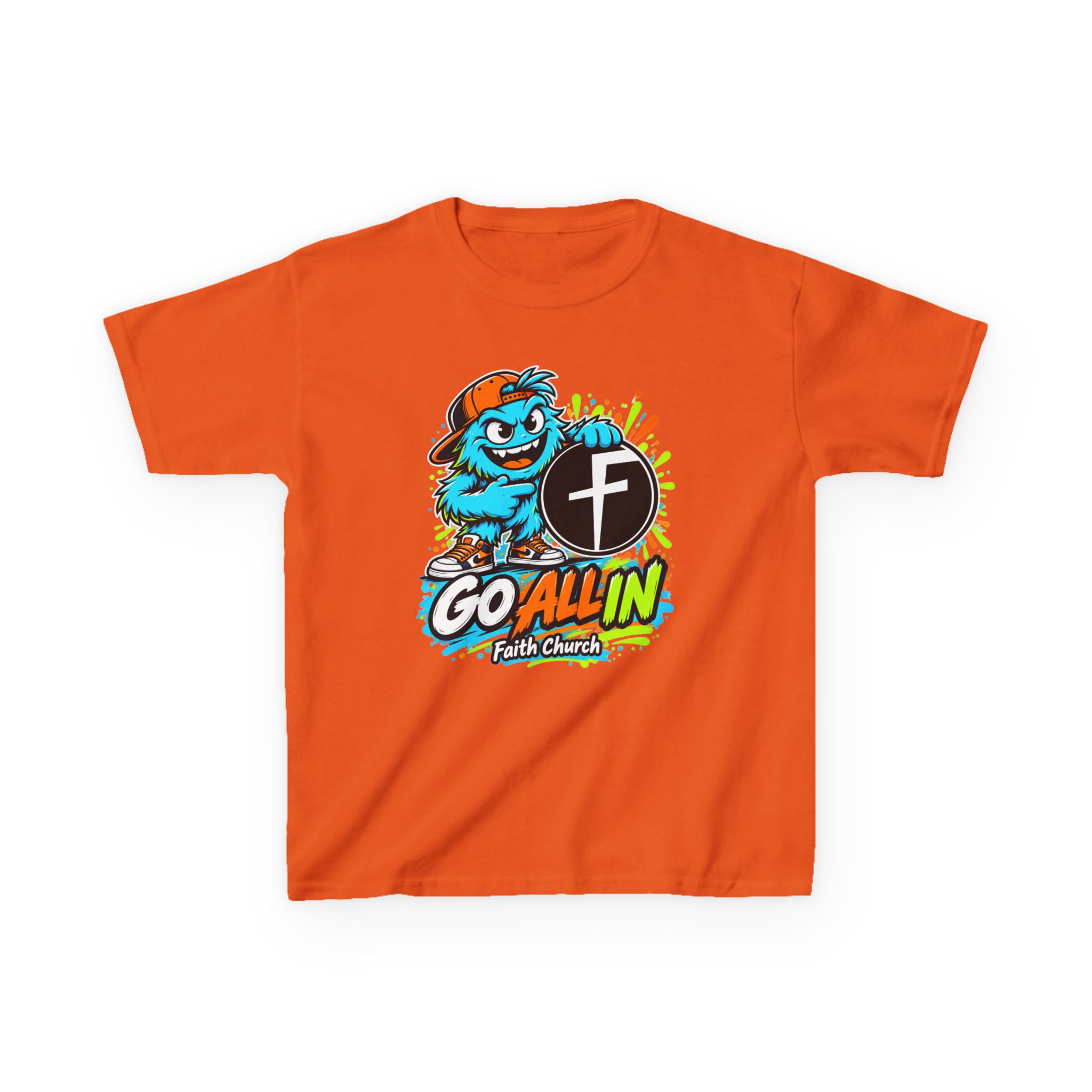 Kids T-Shirt — 'Go All In' Colorful Church Youth Graphic - Image 13