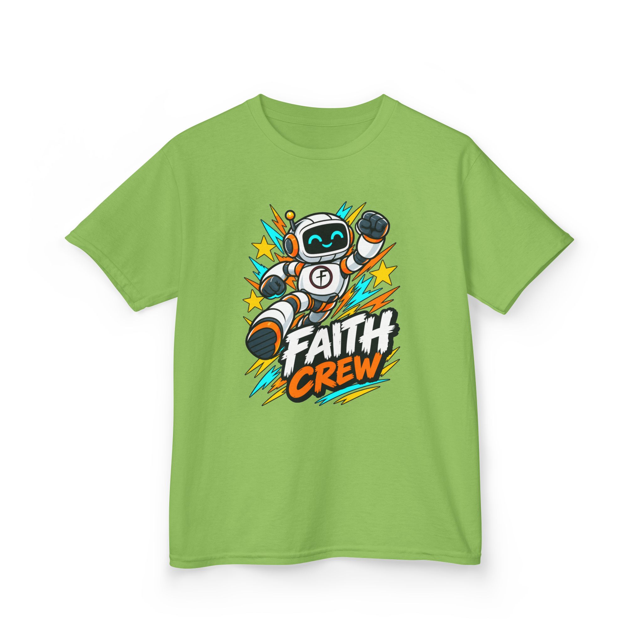 Kids' Faith Crew T-Shirt — Cute Robot Illustration Graphic Tee for Church & Sunday School - Image 22