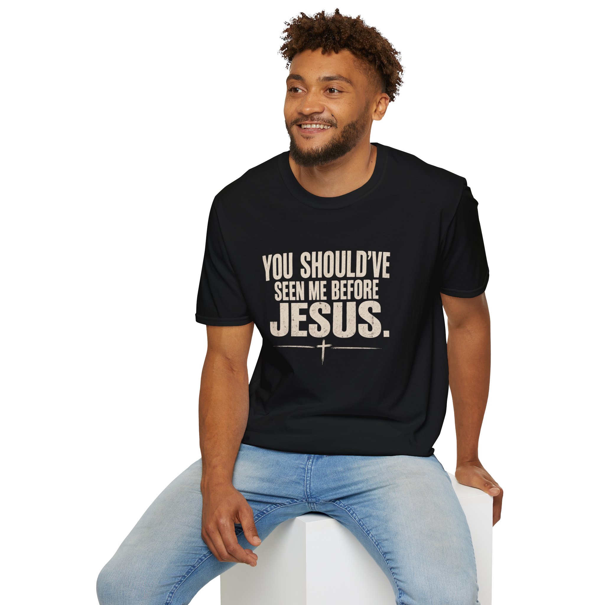 Christian T-Shirt — "You Should've Seen Me Before Jesus" Inspirational Faith Tee - Image 18