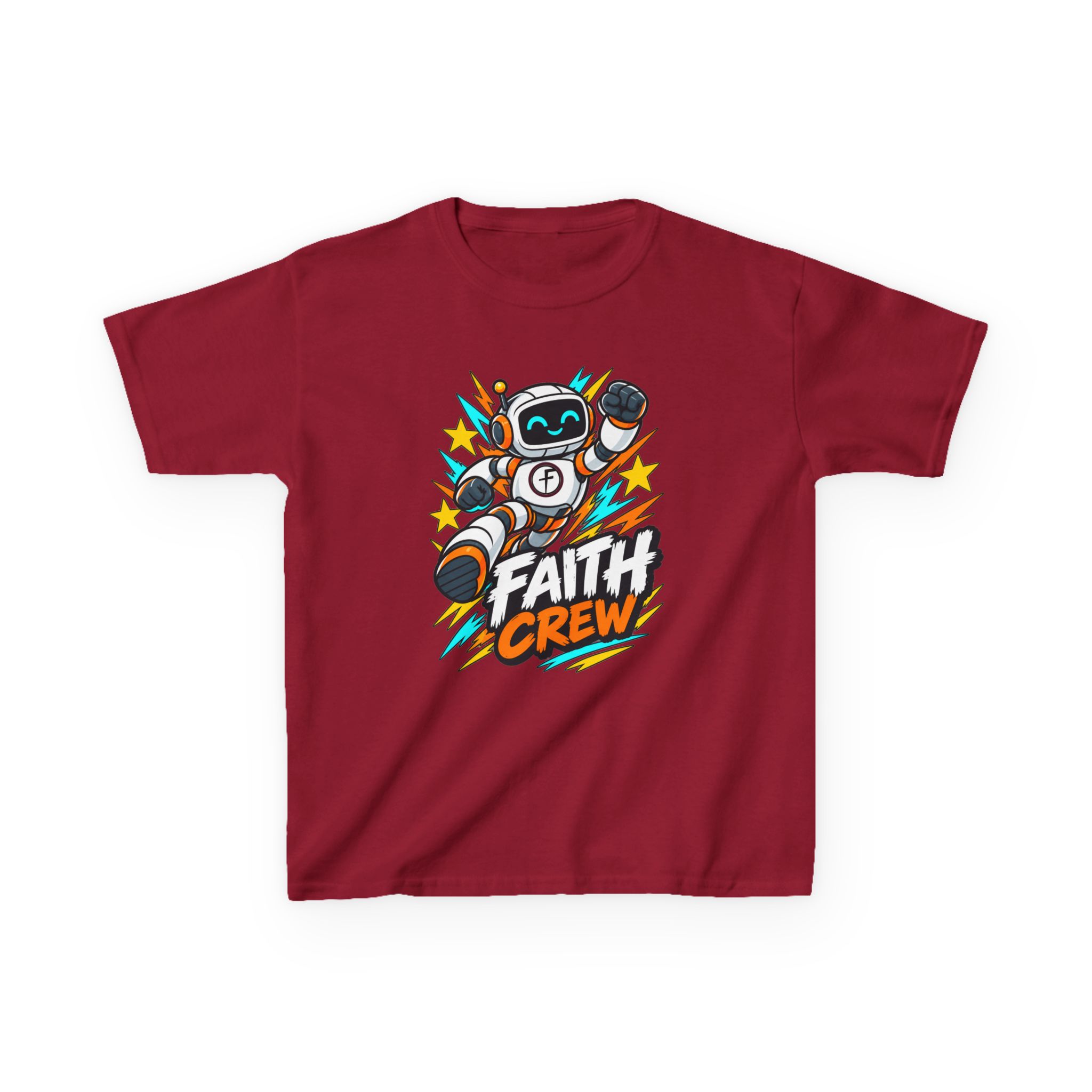 Kids' Faith Crew T-Shirt — Cute Robot Illustration Graphic Tee for Church & Sunday School - Image 59