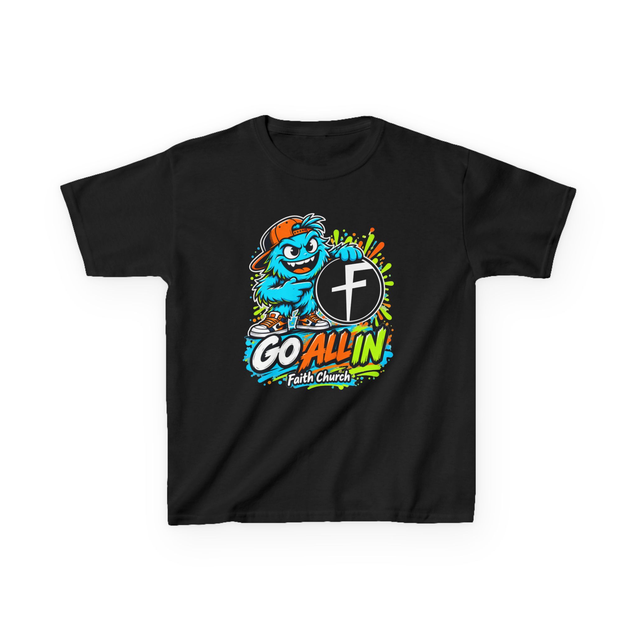 Kids T-Shirt — 'Go All In' Colorful Church Youth Graphic - Image 5