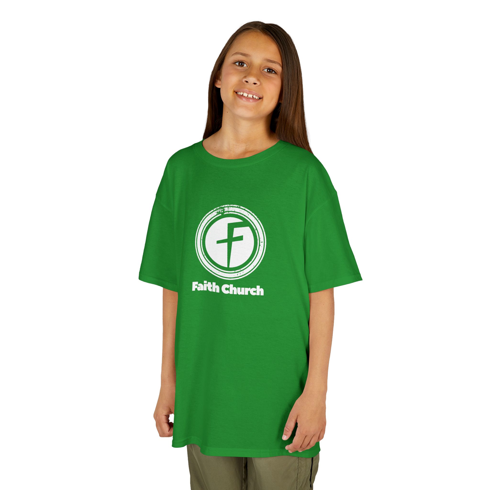 Kids T-Shirt — Faith Church Logo Youth Tee - Image 20