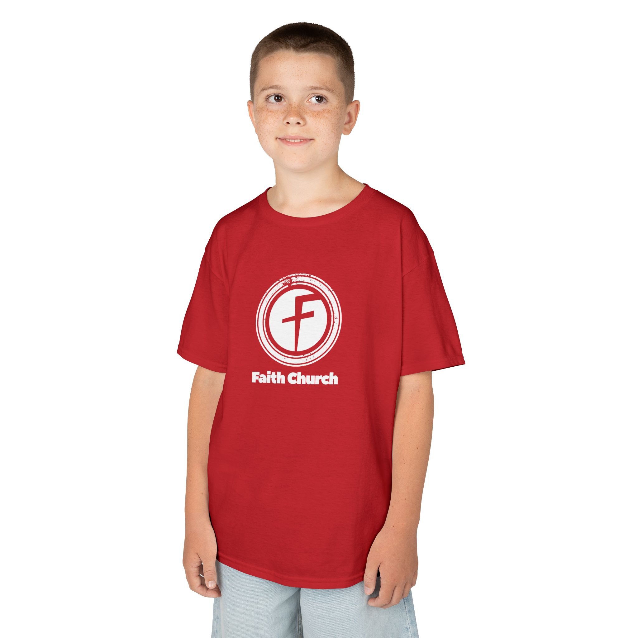 Kids T-Shirt — Faith Church Logo Youth Tee - Image 53