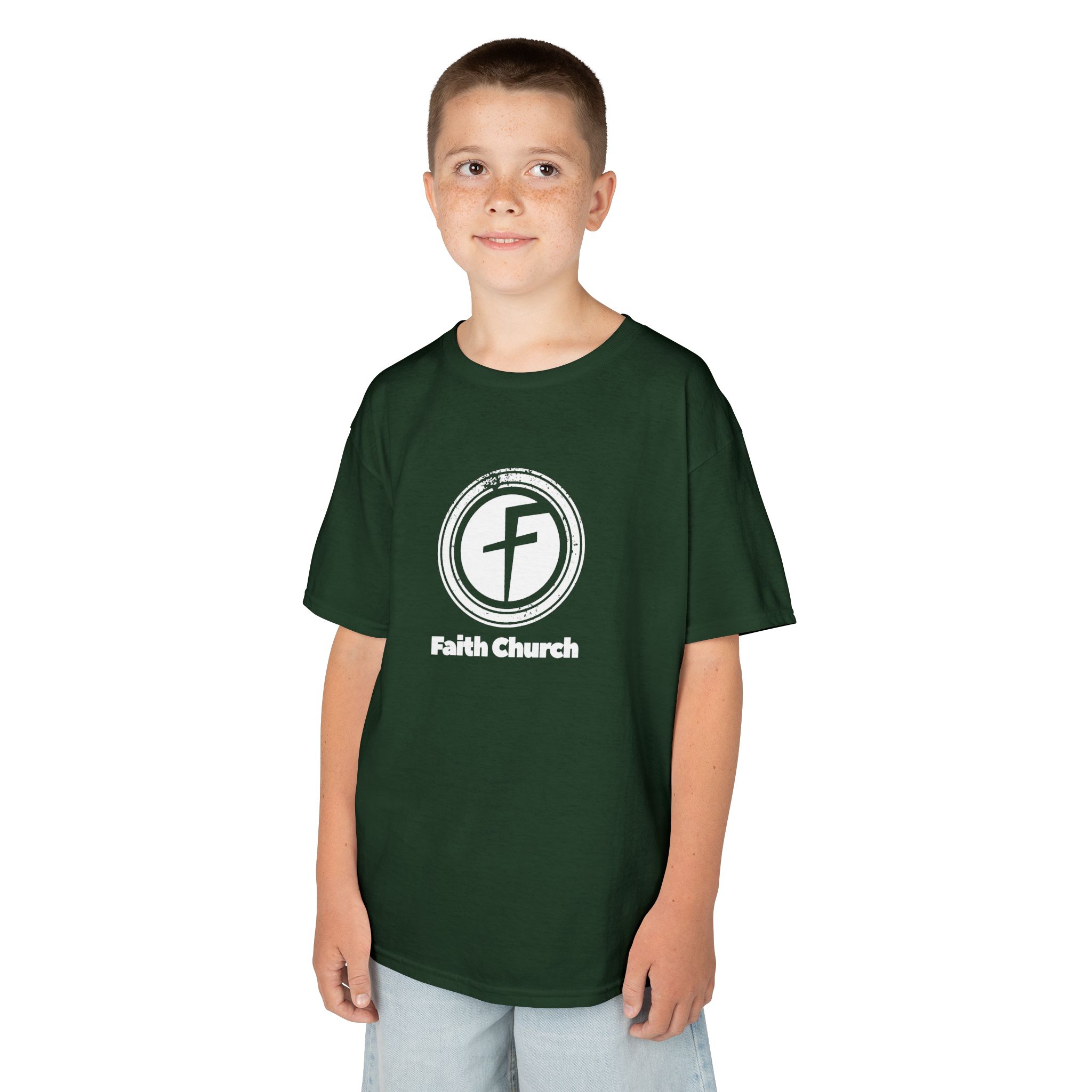 Kids T-Shirt — Faith Church Logo Youth Tee - Image 14