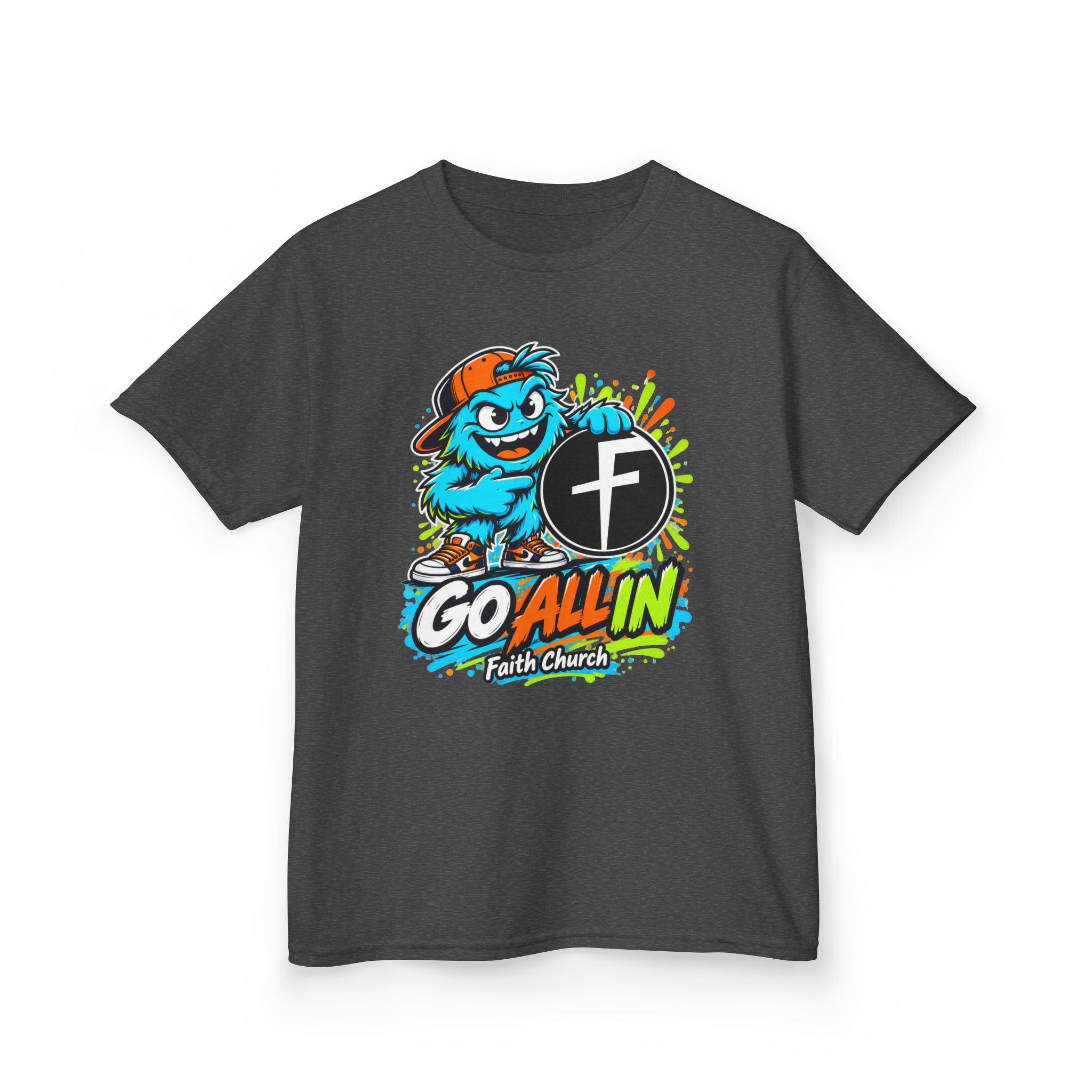 Kids T-Shirt — 'Go All In' Colorful Church Youth Graphic - Image 22