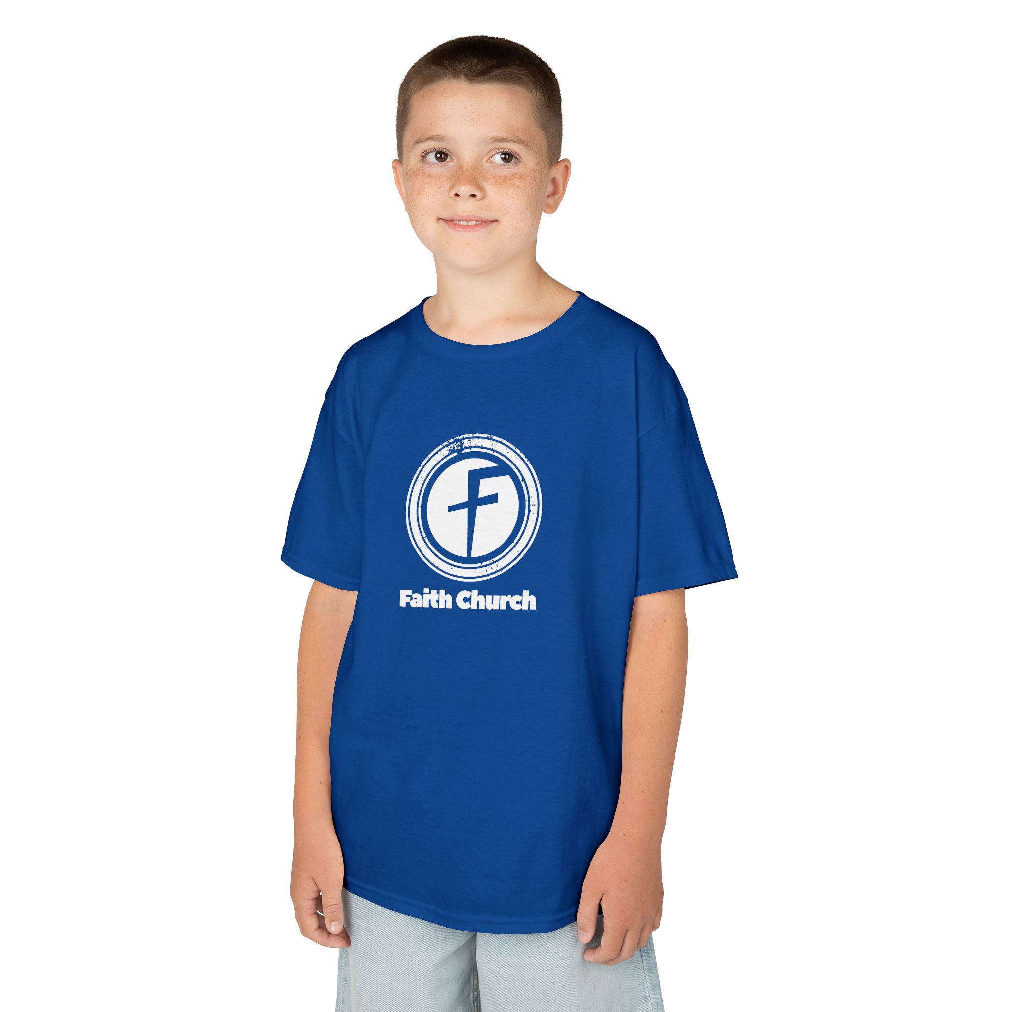Kids T-Shirt — Faith Church Logo Youth Tee - Image 34