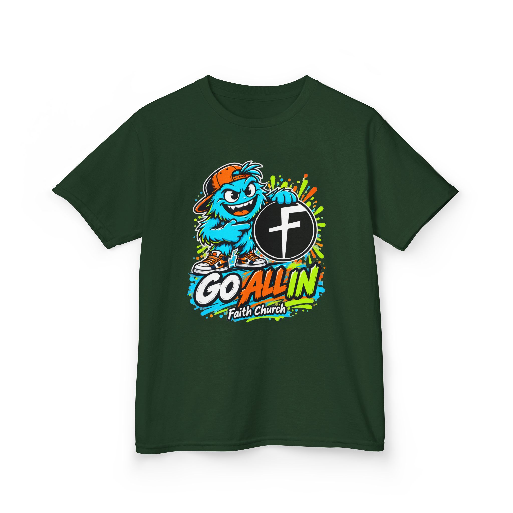 Kids T-Shirt — 'Go All In' Colorful Church Youth Graphic - Image 18