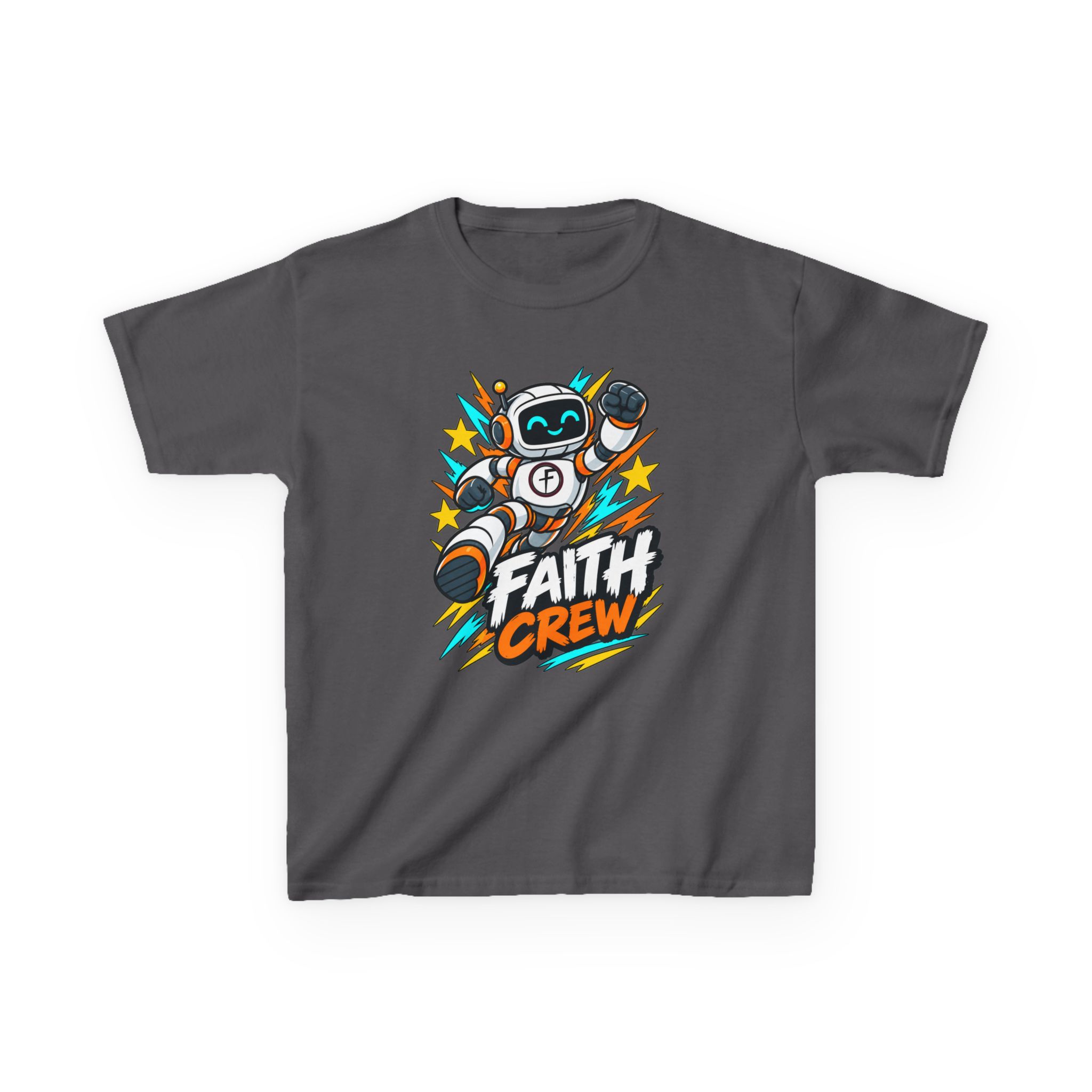 Kids' Faith Crew T-Shirt — Cute Robot Illustration Graphic Tee for Church & Sunday School - Image 31
