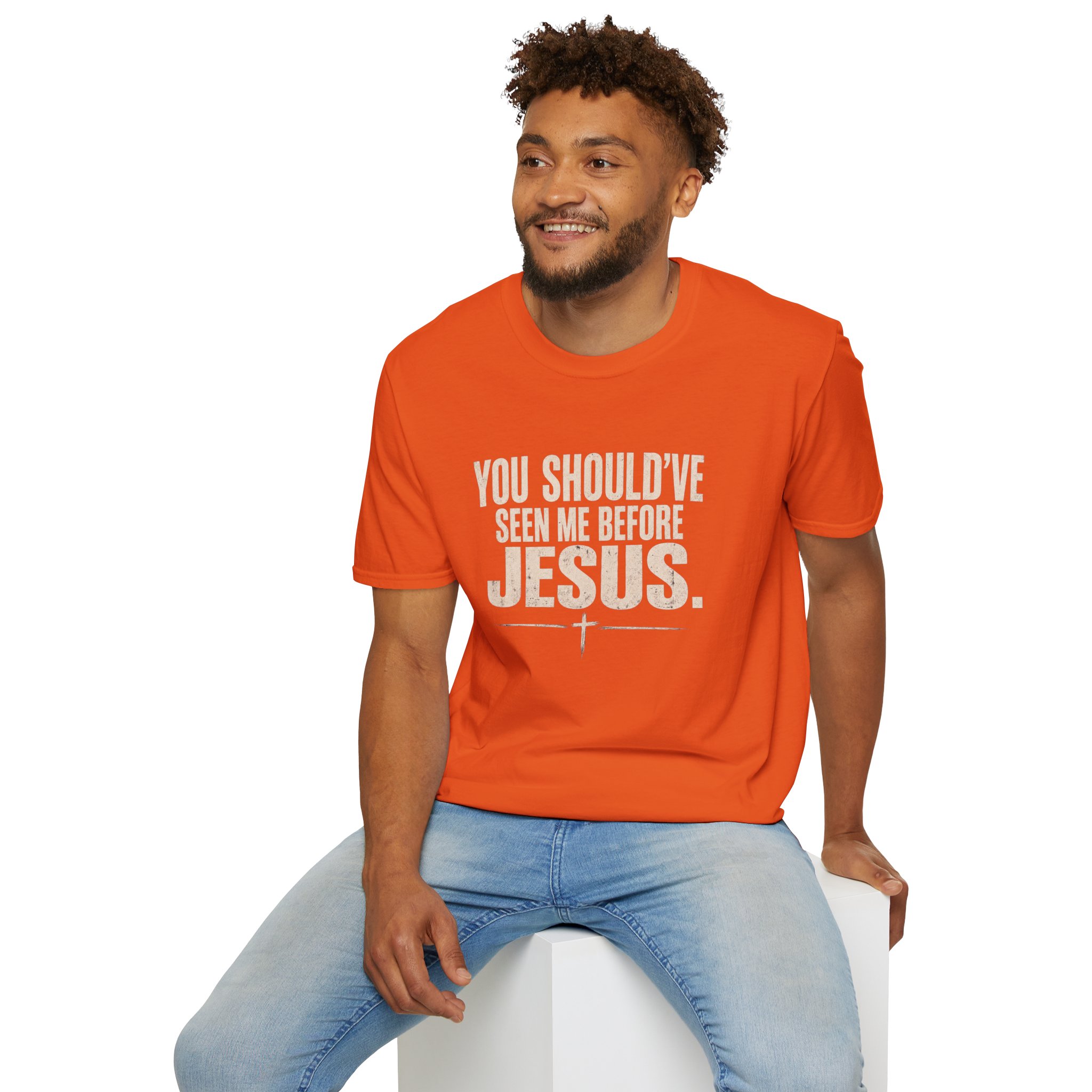 Christian T-Shirt — "You Should've Seen Me Before Jesus" Inspirational Faith Tee - Image 24