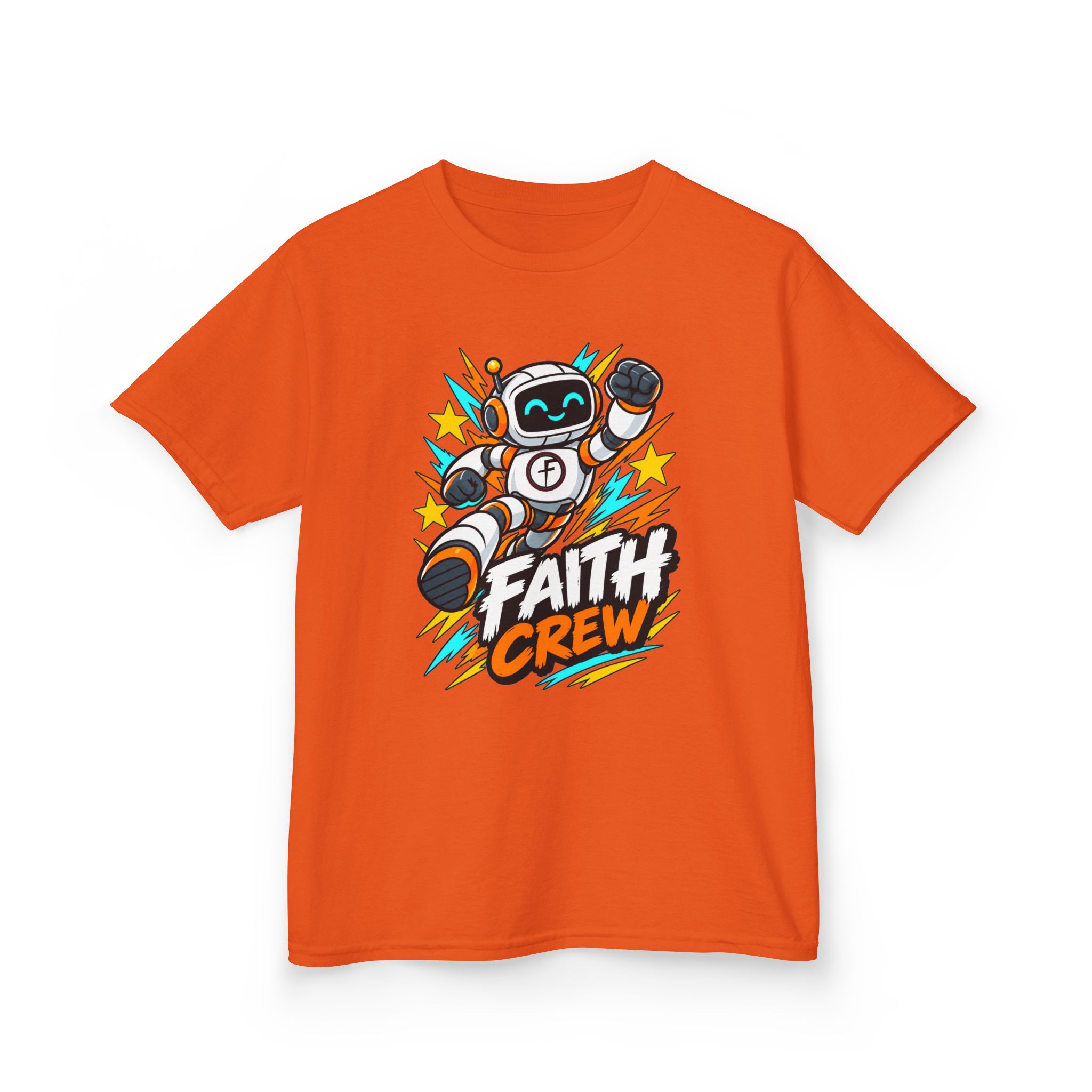 Kids' Faith Crew T-Shirt — Cute Robot Illustration Graphic Tee for Church & Sunday School - Image 17