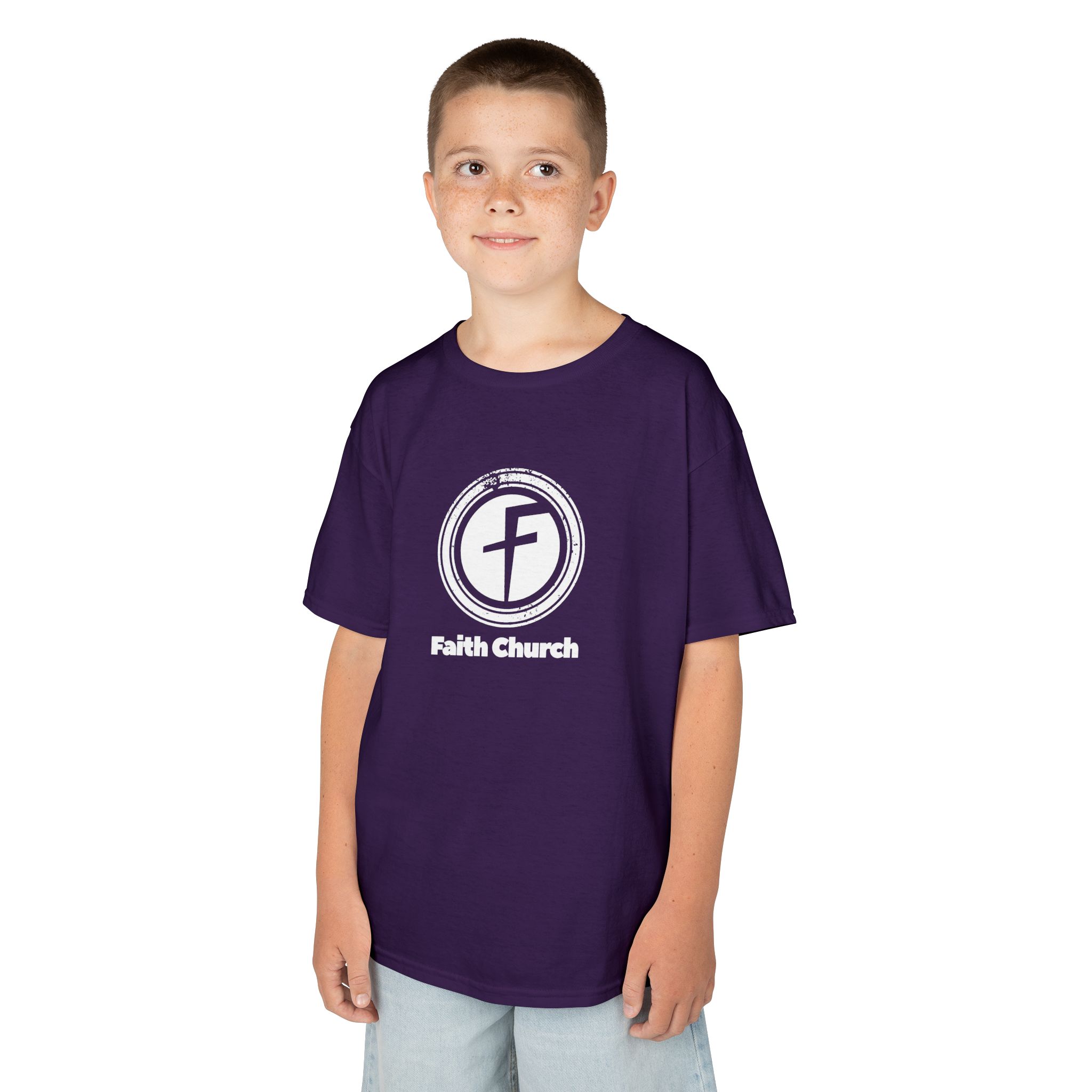 Kids T-Shirt — Faith Church Logo Youth Tee - Image 44