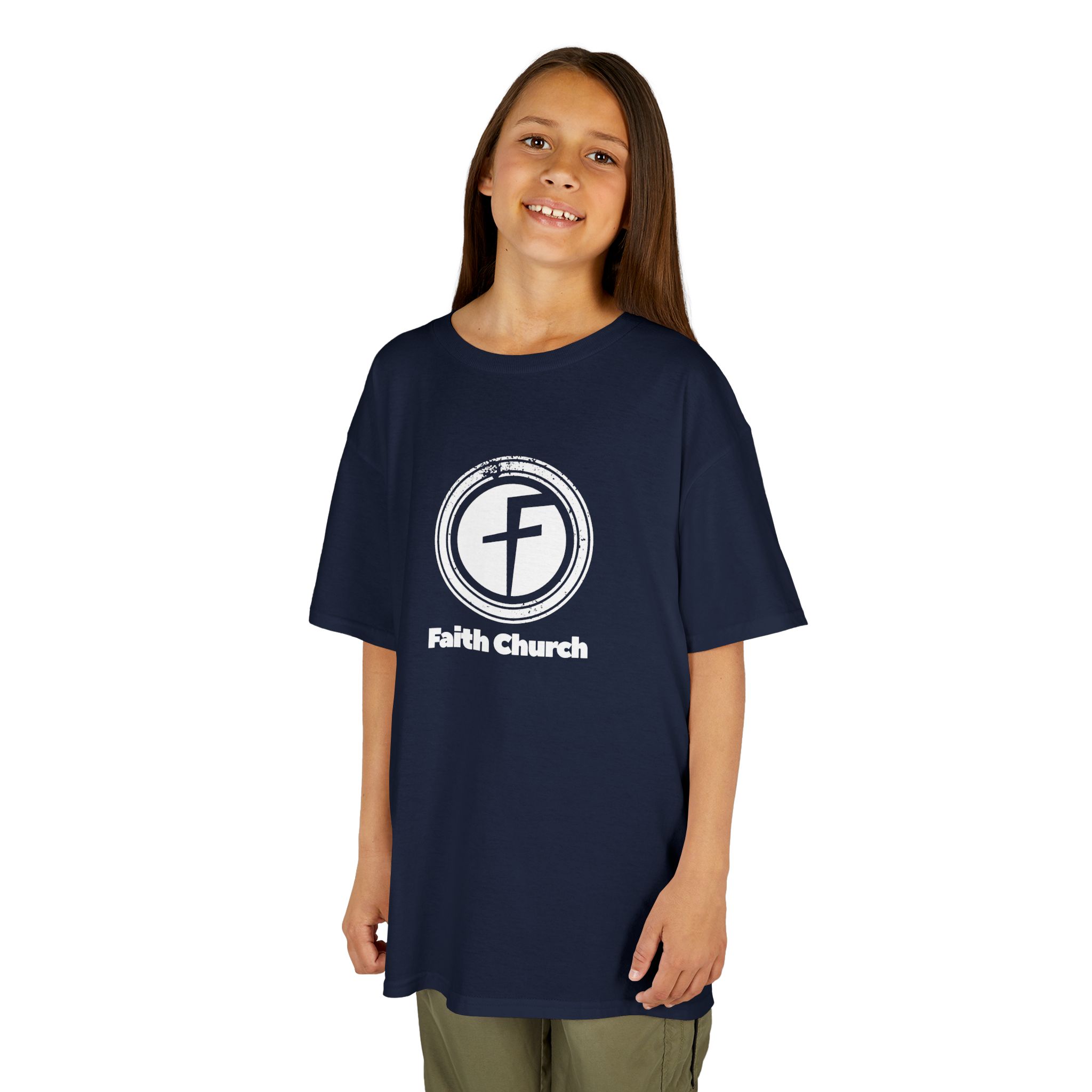 Kids T-Shirt — Faith Church Logo Youth Tee - Image 40