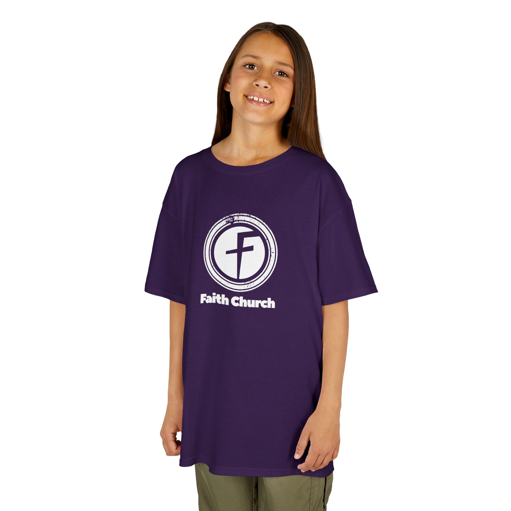 Kids T-Shirt — Faith Church Logo Youth Tee - Image 45