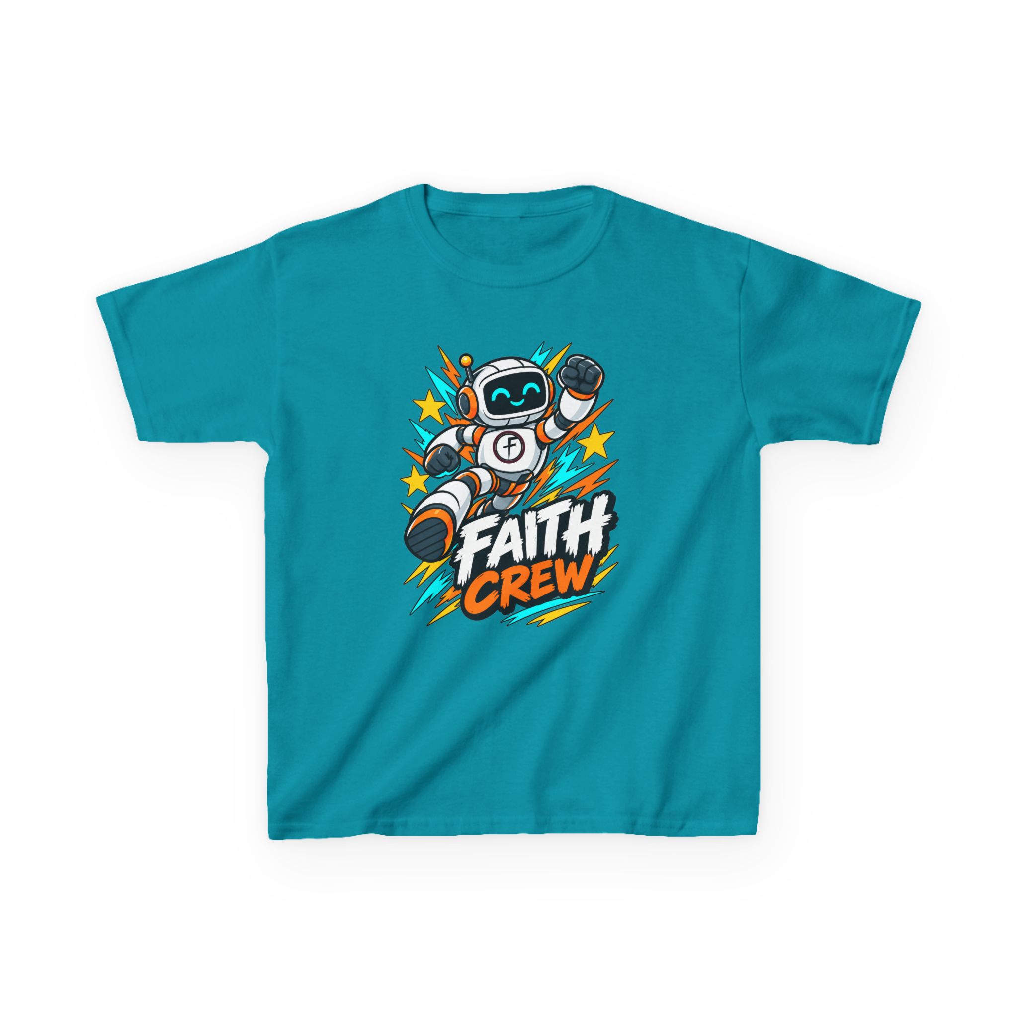 Kids' Faith Crew T-Shirt — Cute Robot Illustration Graphic Tee for Church & Sunday School - Image 26